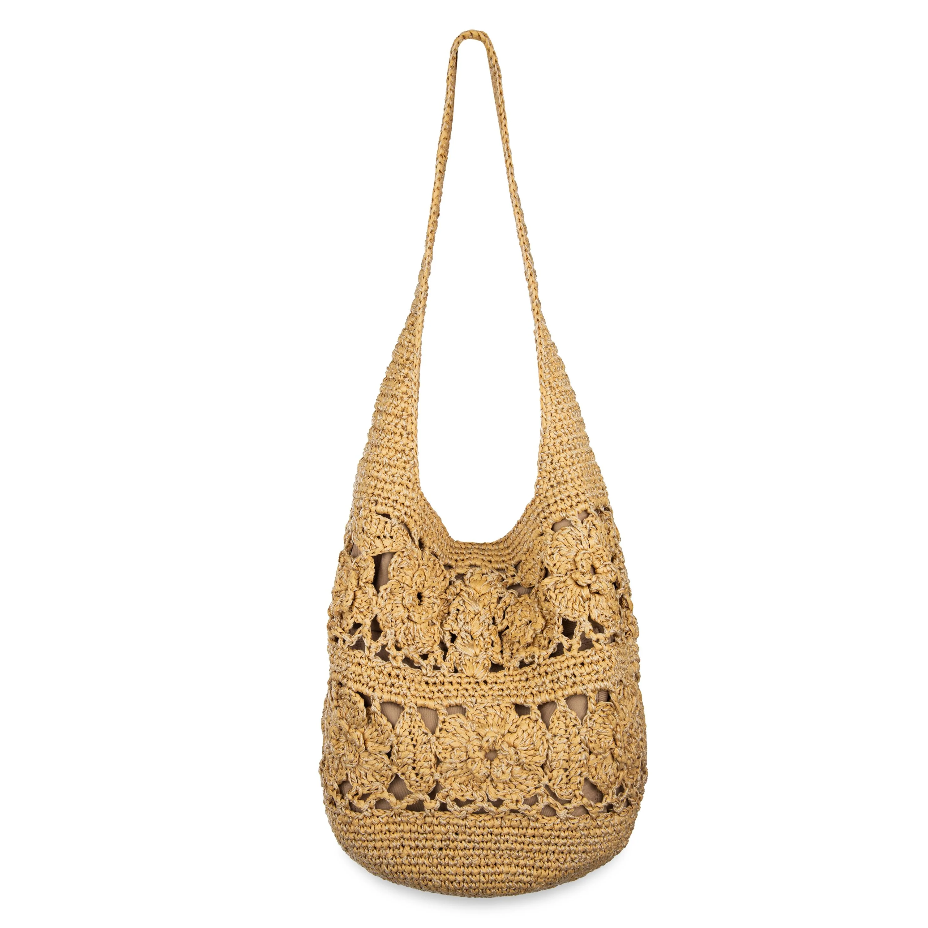 120 Hobo - Hand Crochet - Natural Tonal Flower - Image 4
