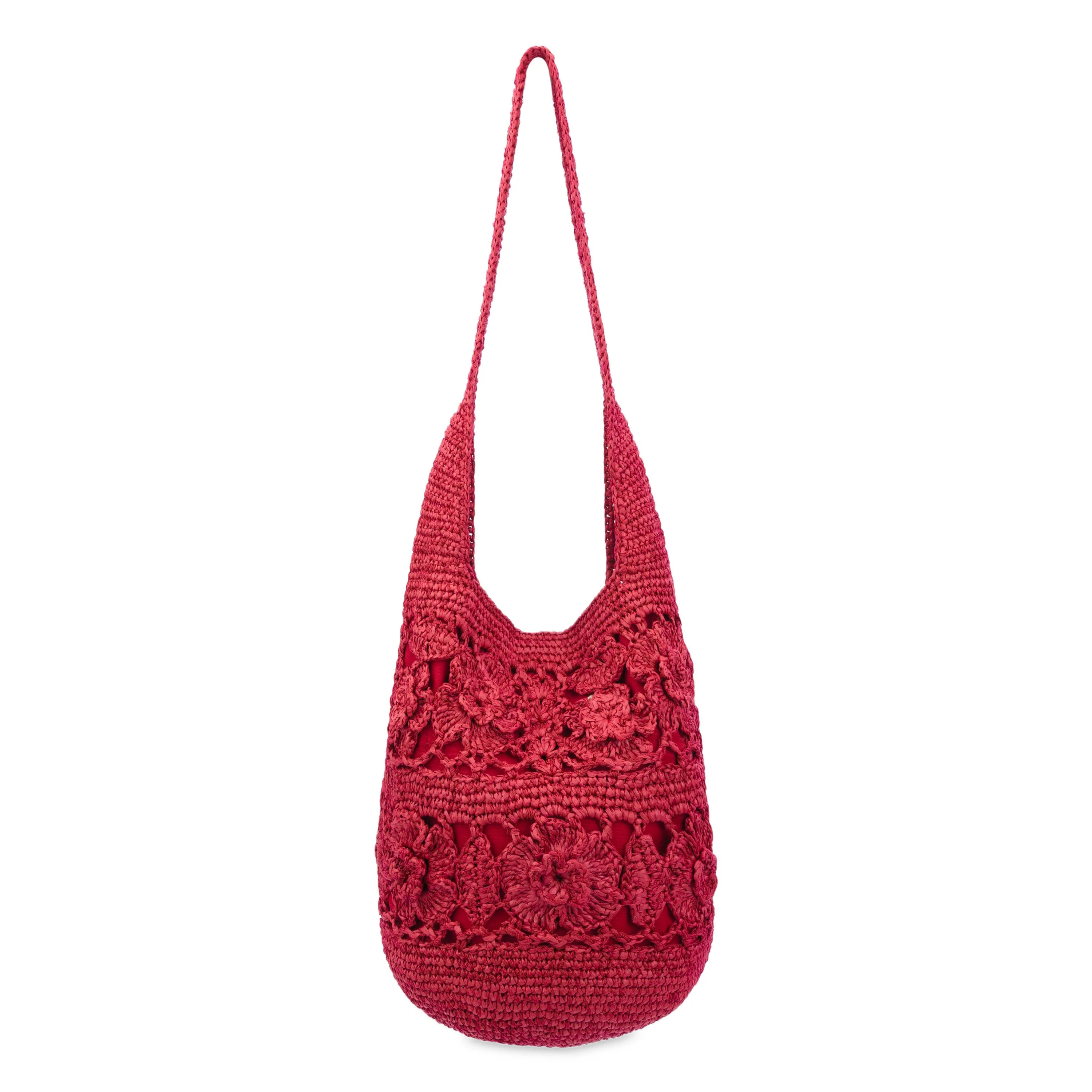 120 Hobo - Hand Crochet - Scarlet Tonal Flower - Image 4