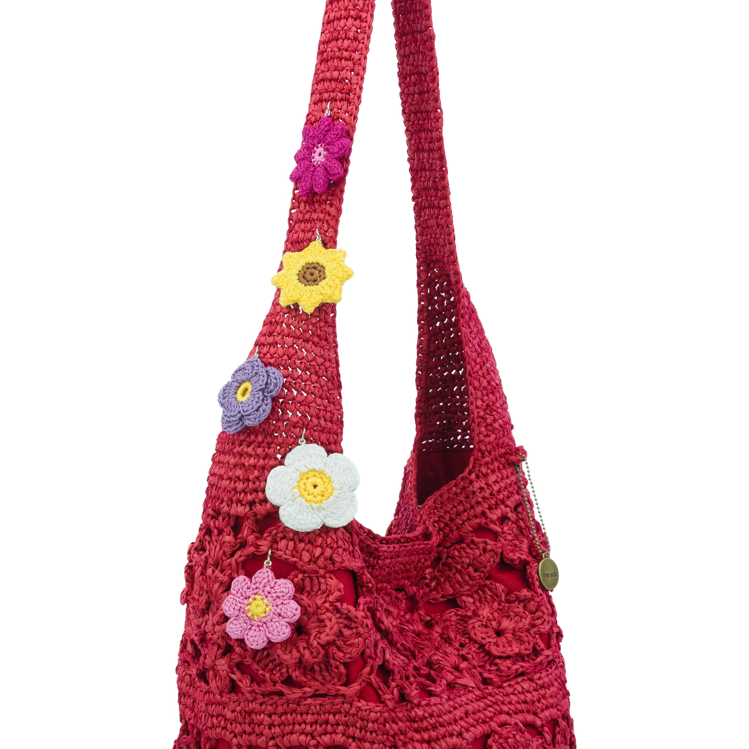 120 Hobo - Hand Crochet - Scarlet Tonal Flower - Image 5