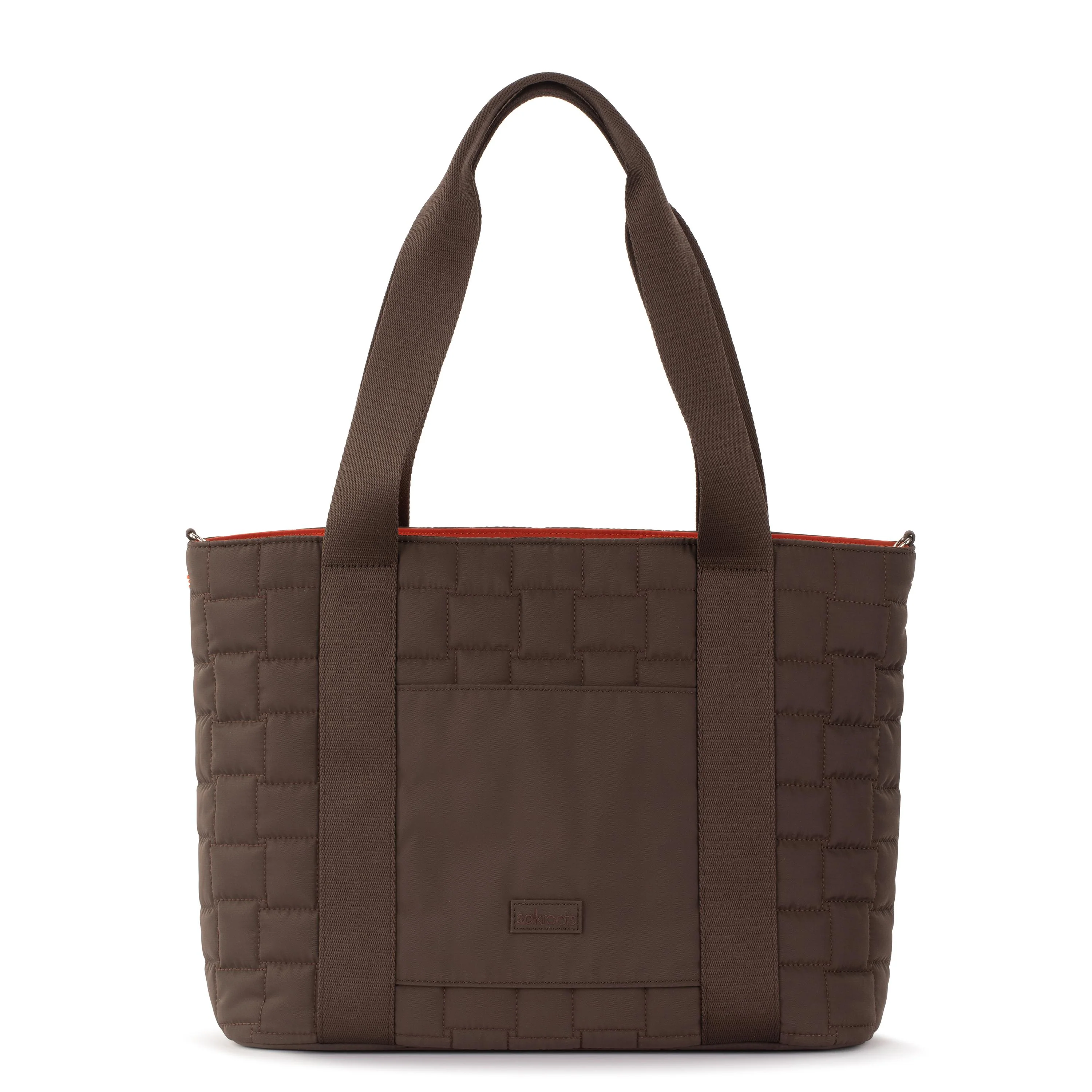 Arlo Large Tote - EcoTwill - Mahogany Woven Quilted - Image 5