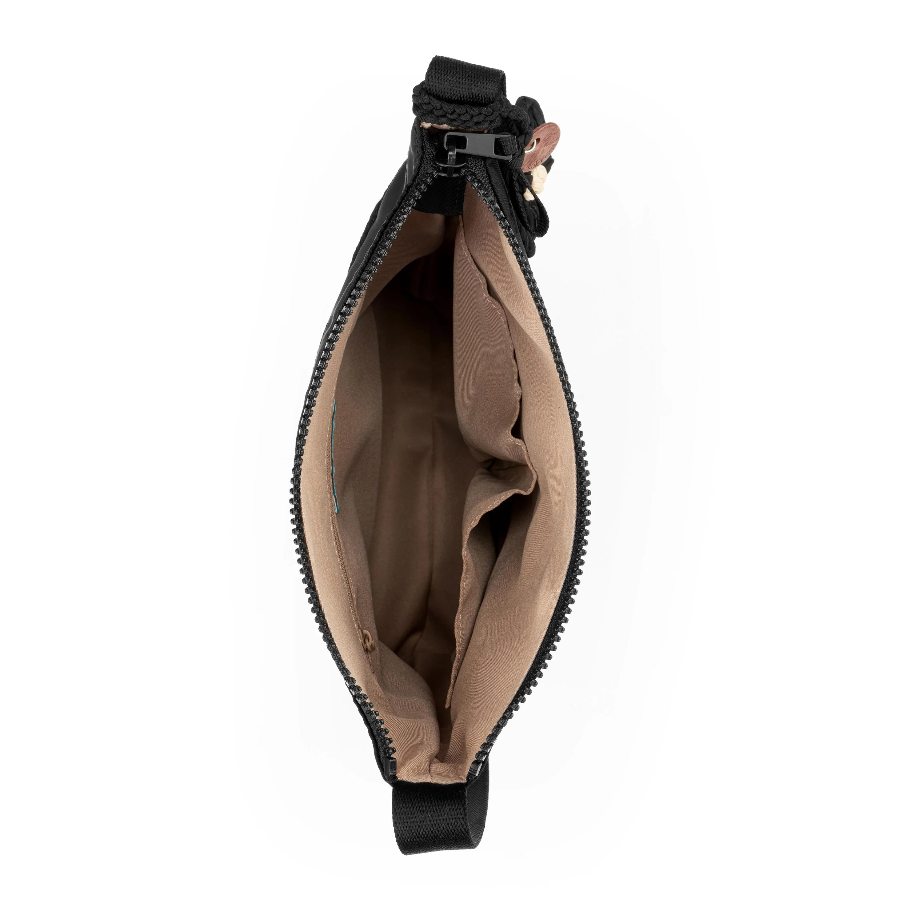Banyan Basic Crossbody - EcoTwill - Black Flower Blossom Quilted - Image 4