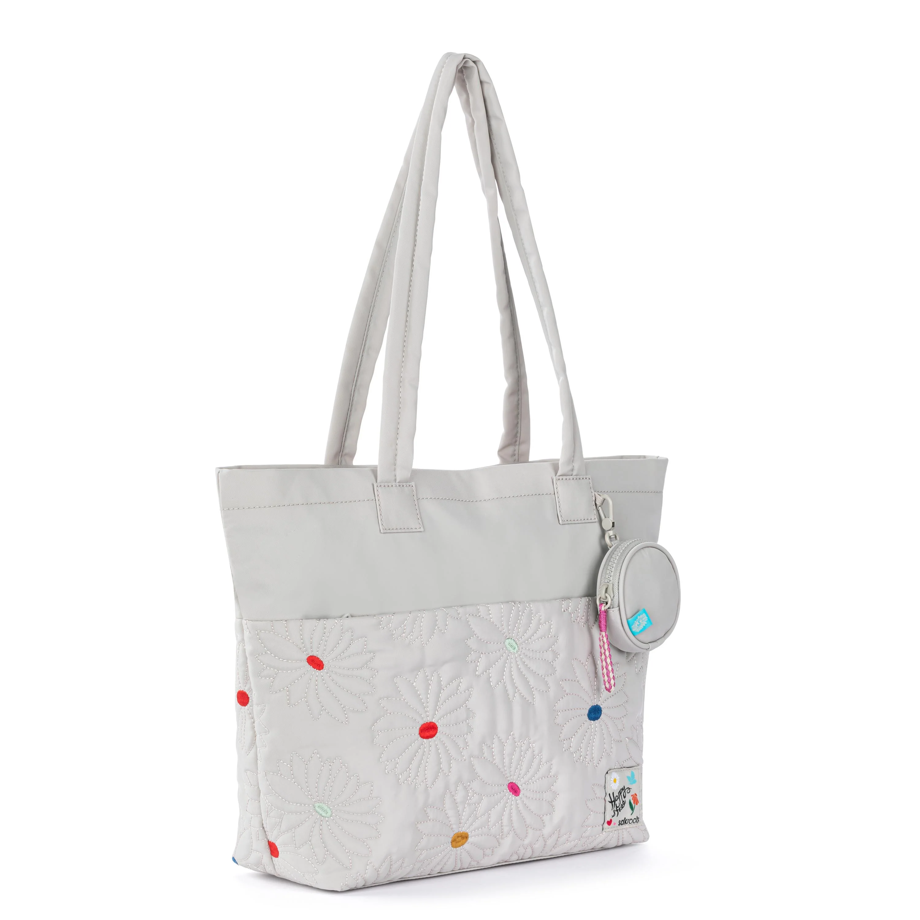 Banyan Shoulder Tote - EcoTwill - Multi Flower Quilted - Image 2