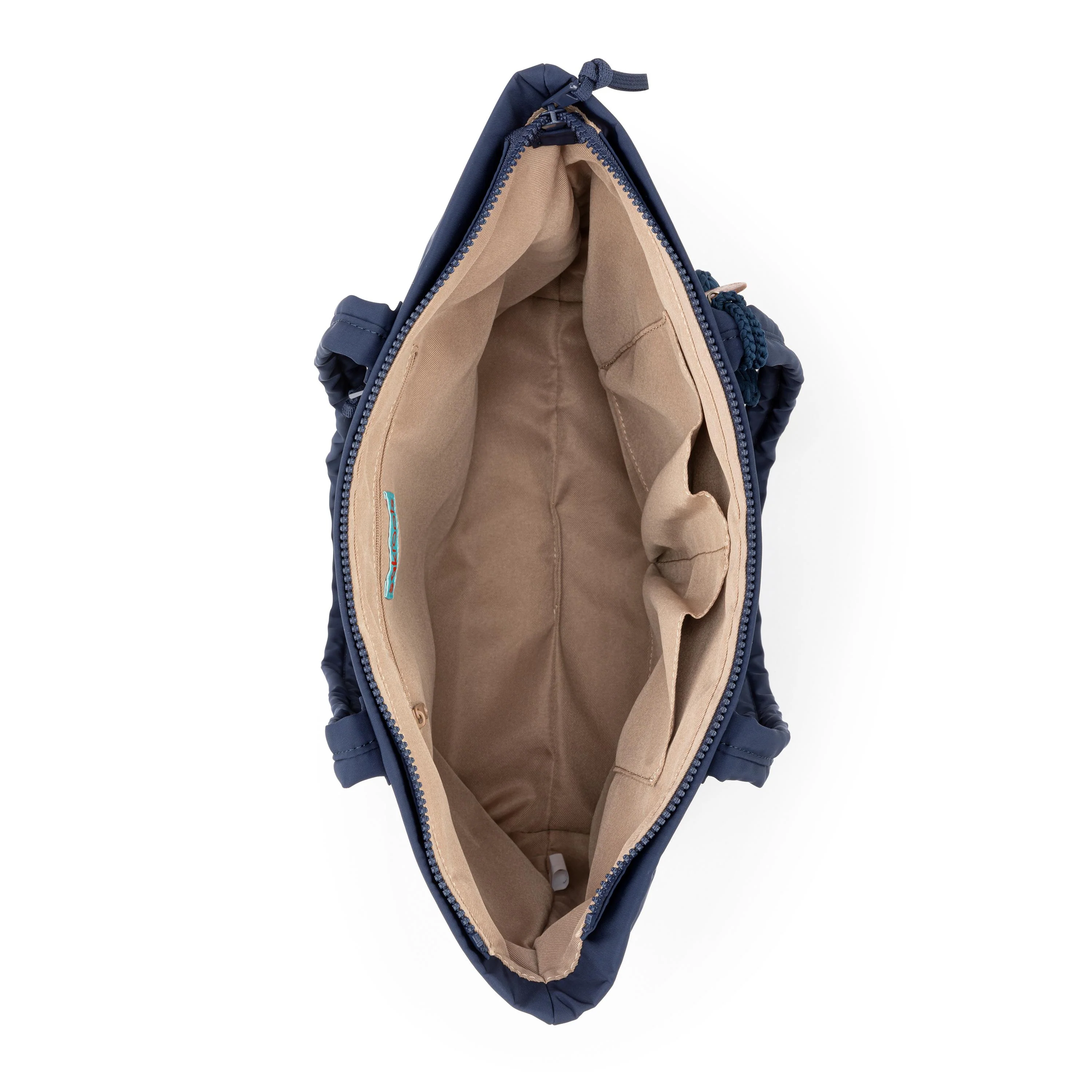 Banyan Shoulder Tote - EcoTwill - Navy Flower Blossom Quilted - Image 3