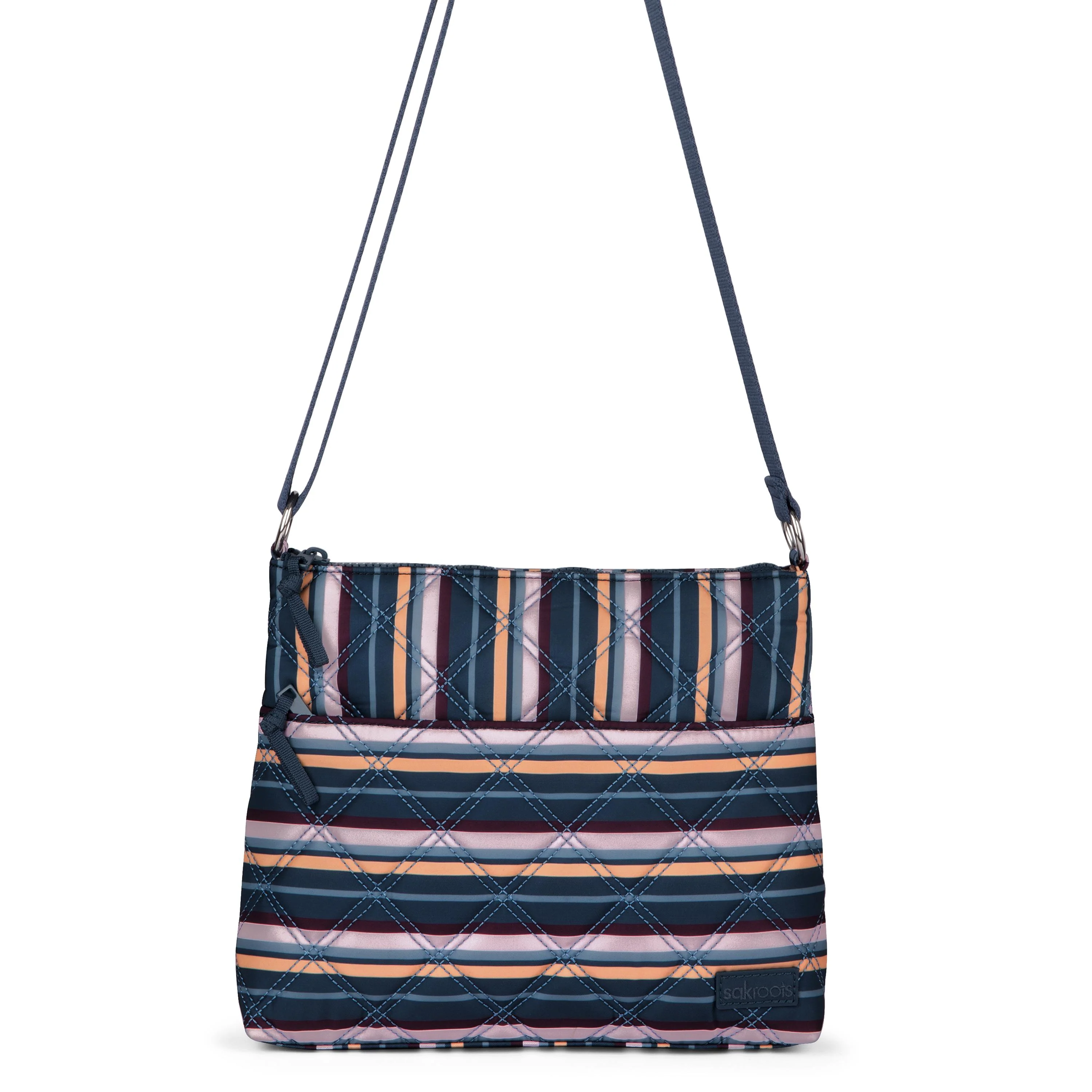 Basic Crossbody - EcoTwill - Vibrant Multi Diamond Quilted - Image 2