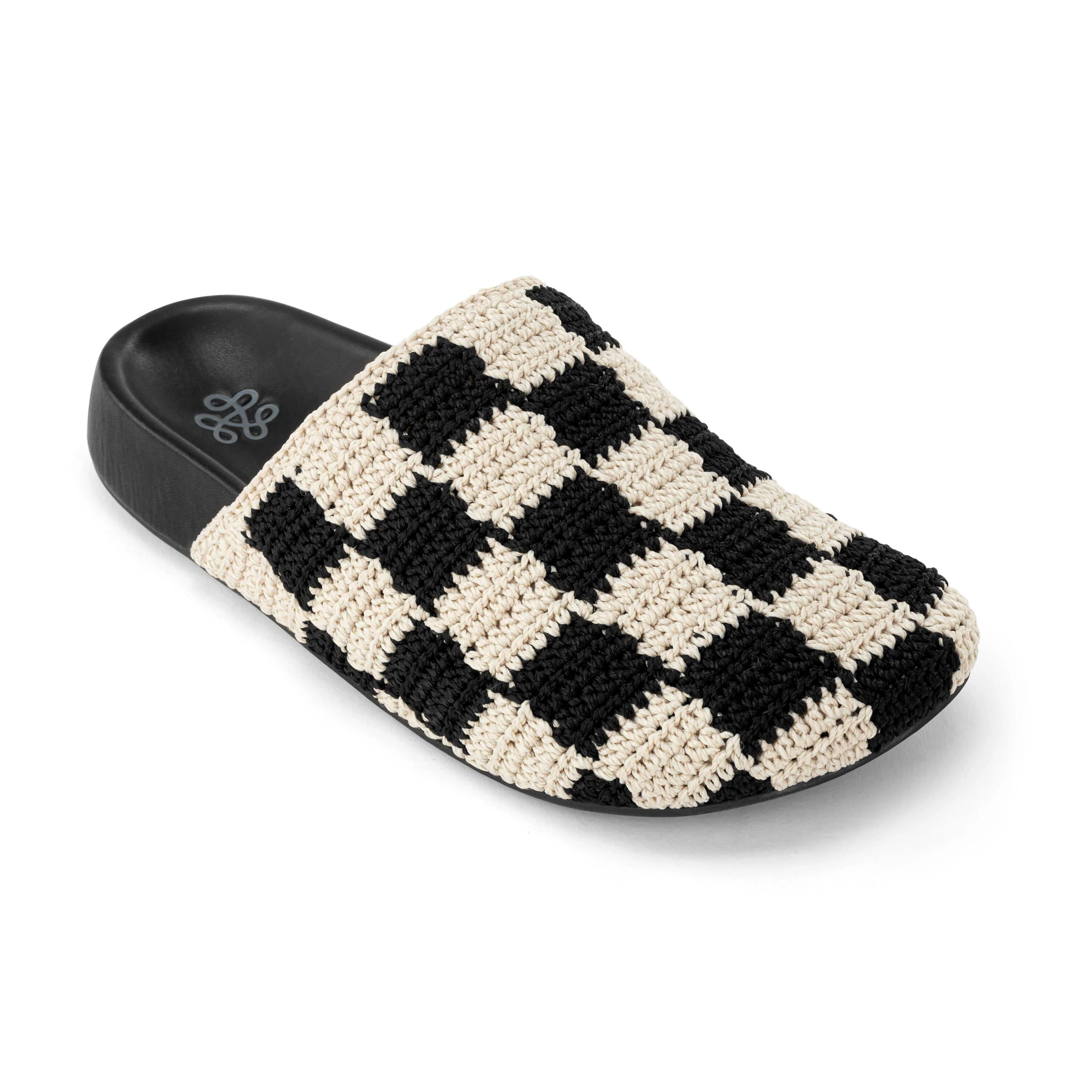 Bolinas Clog - Hand Crochet - Black Check - Image 3