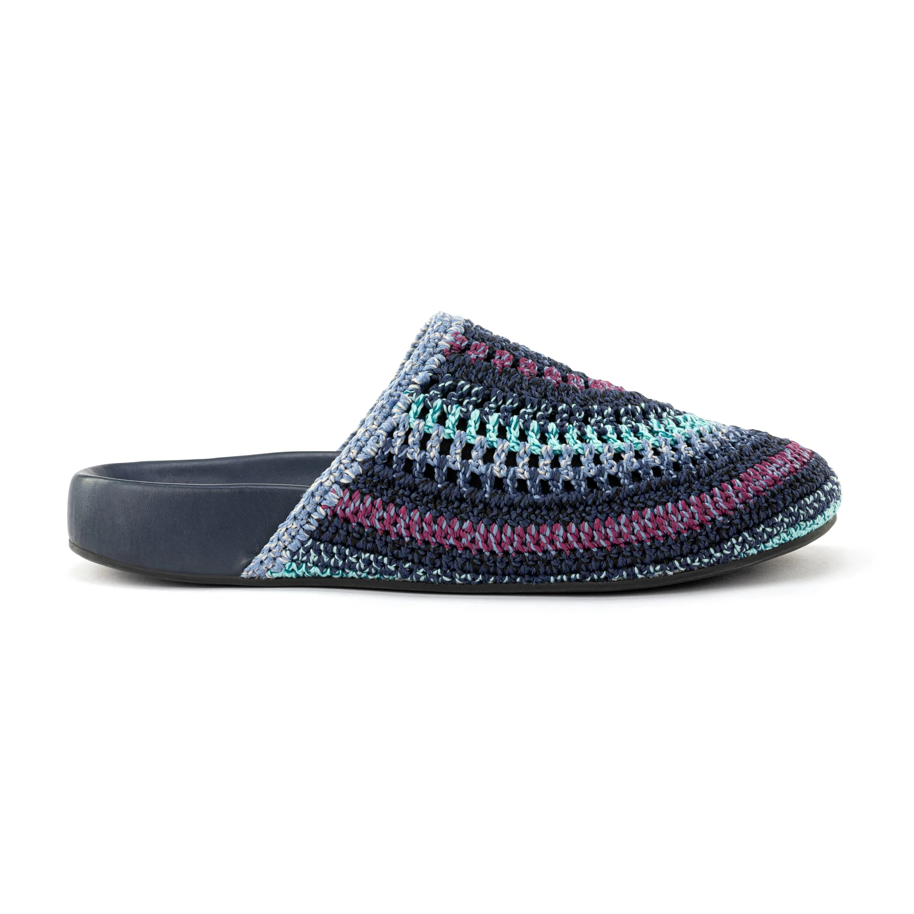 Bolinas Clog - Hand Crochet - Lapis Stripe - Image 4