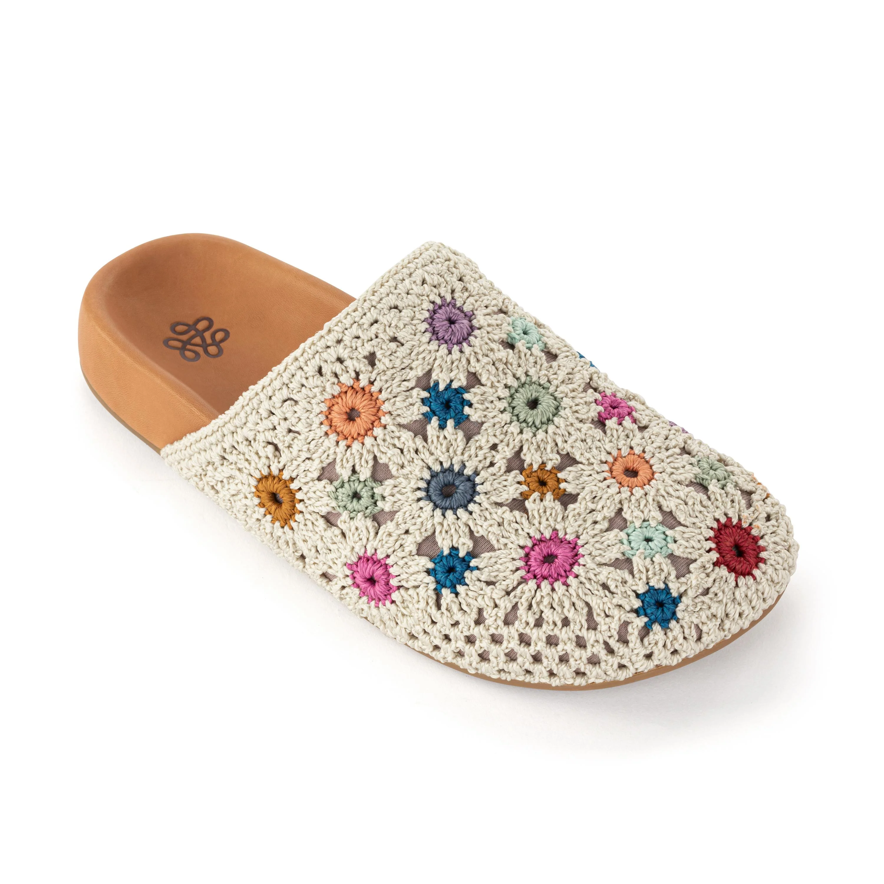 Bolinas Clog - Hand Crochet - Natural Multi Flowers - Image 4