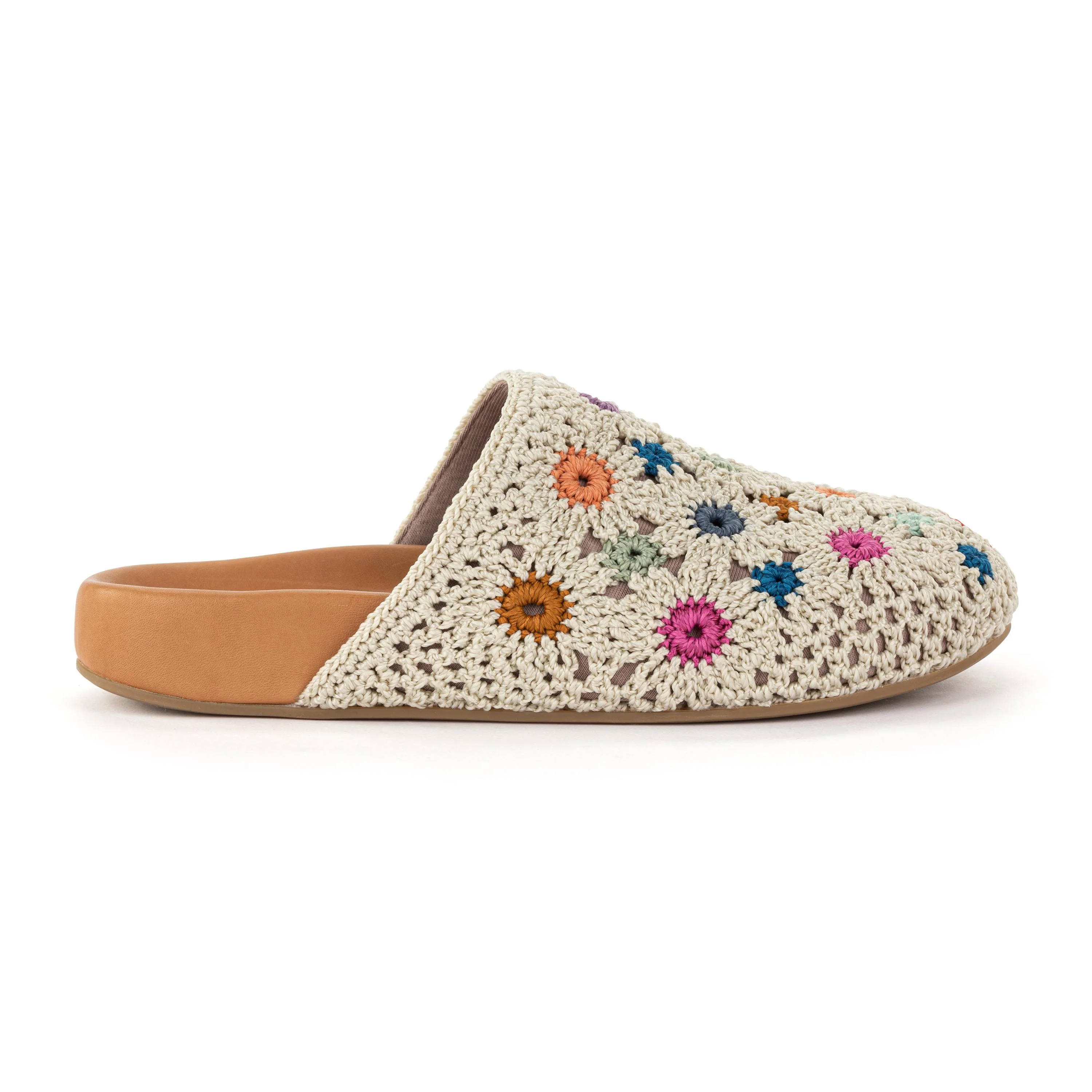 Bolinas Clog - Hand Crochet - Natural Multi Flowers - Image 5