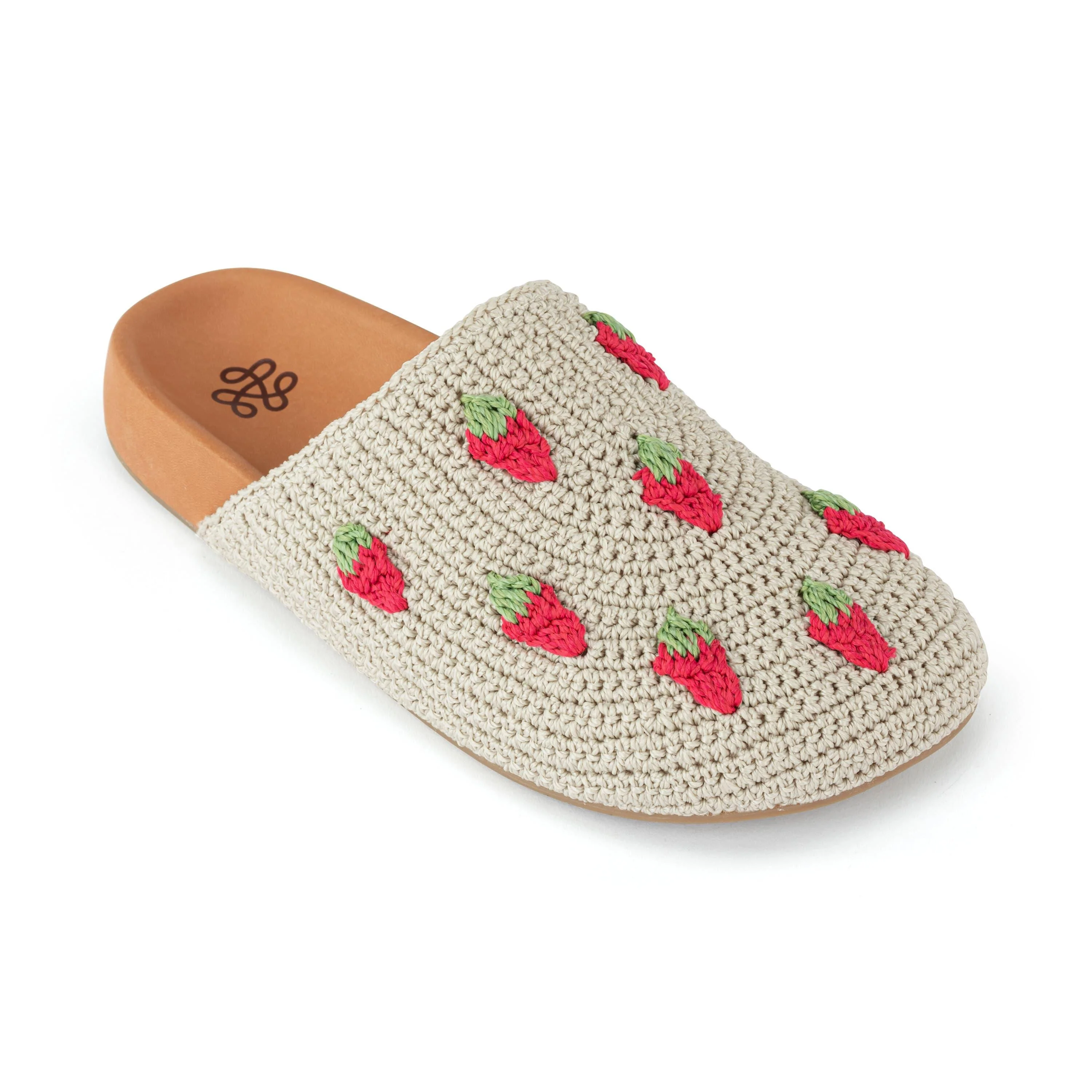 Bolinas Clog - Hand Crochet - Natural Strawberries - Image 3