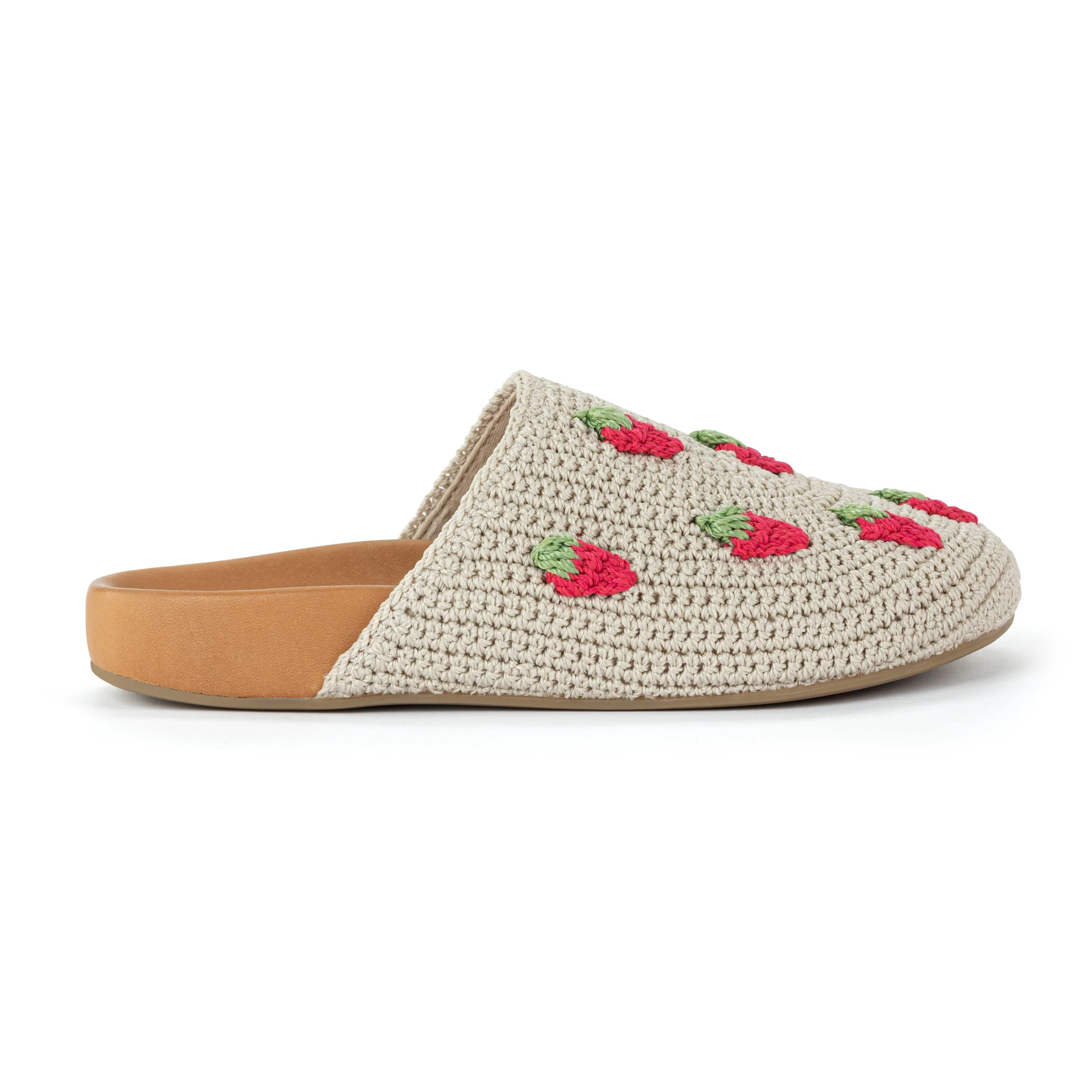 Bolinas Clog - Hand Crochet - Natural Strawberries - Image 4