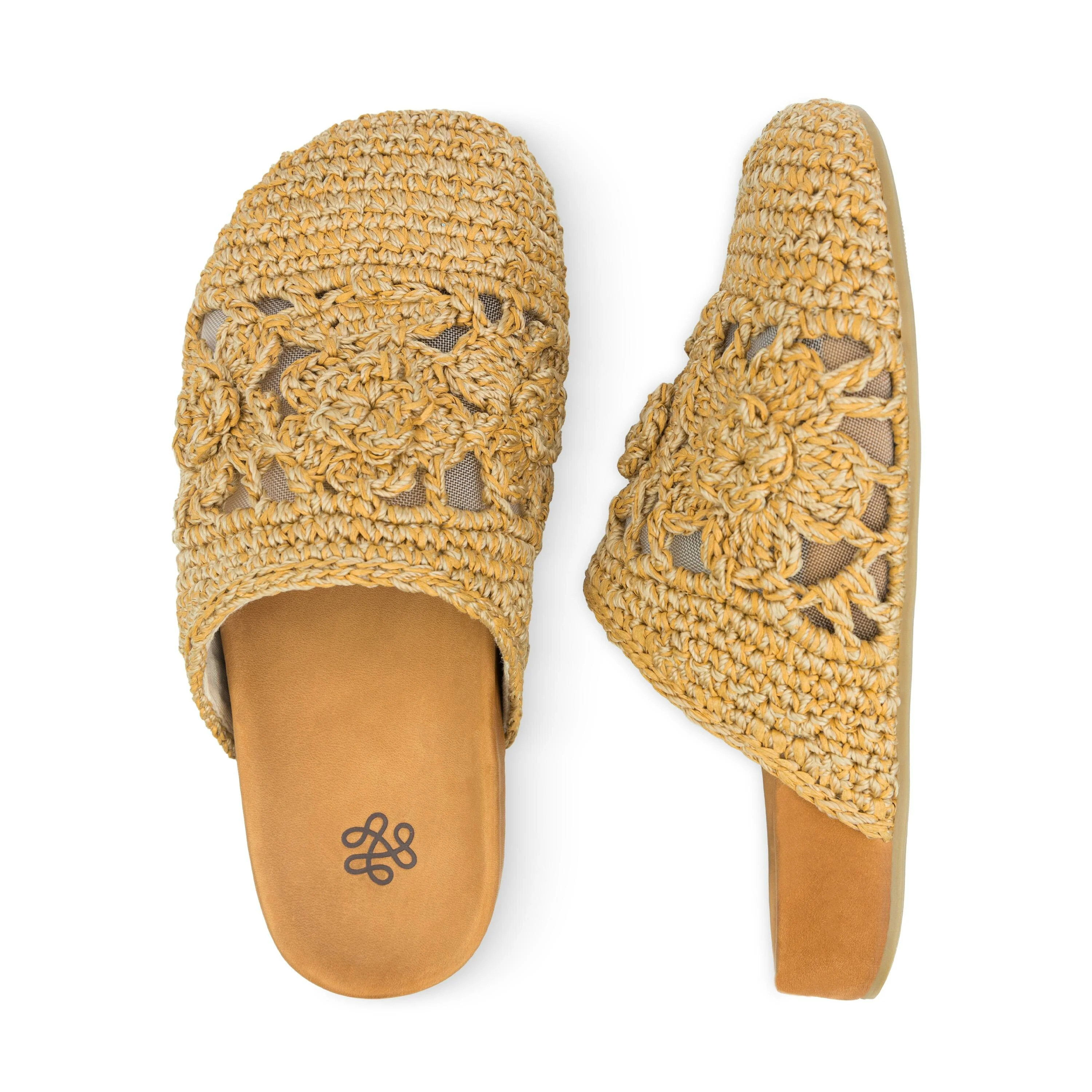 Bolinas Clog - Hand Crochet - Natural Tonal Flower - Image 3