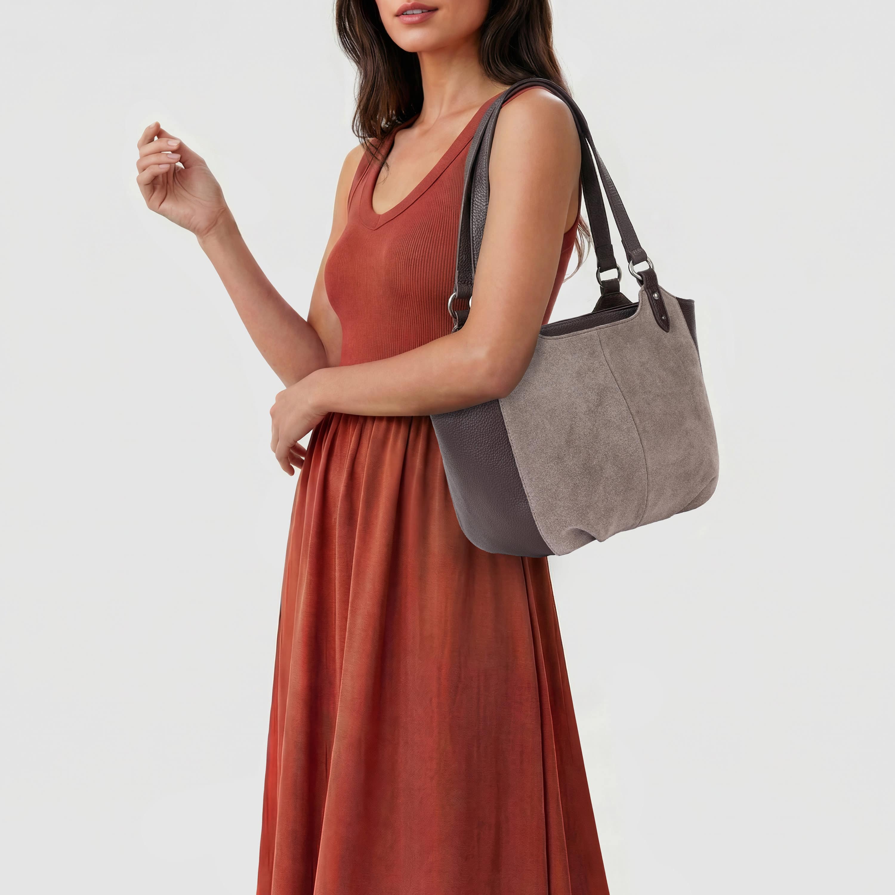 Bolinas Satchel - Leather - Mushroom Suede - Image 2