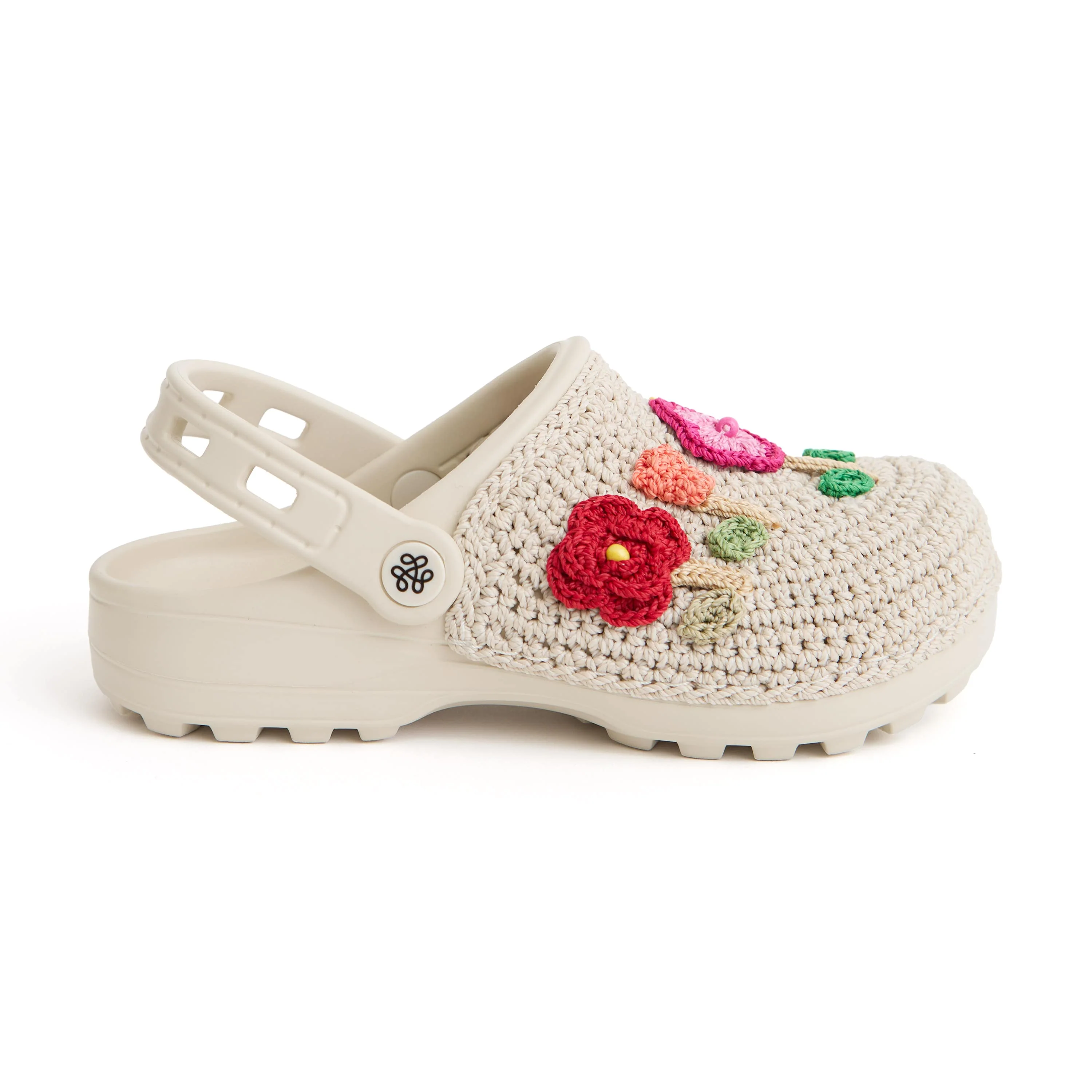Bolo Clog - Hand Crochet - Flower Ecru - Image 3