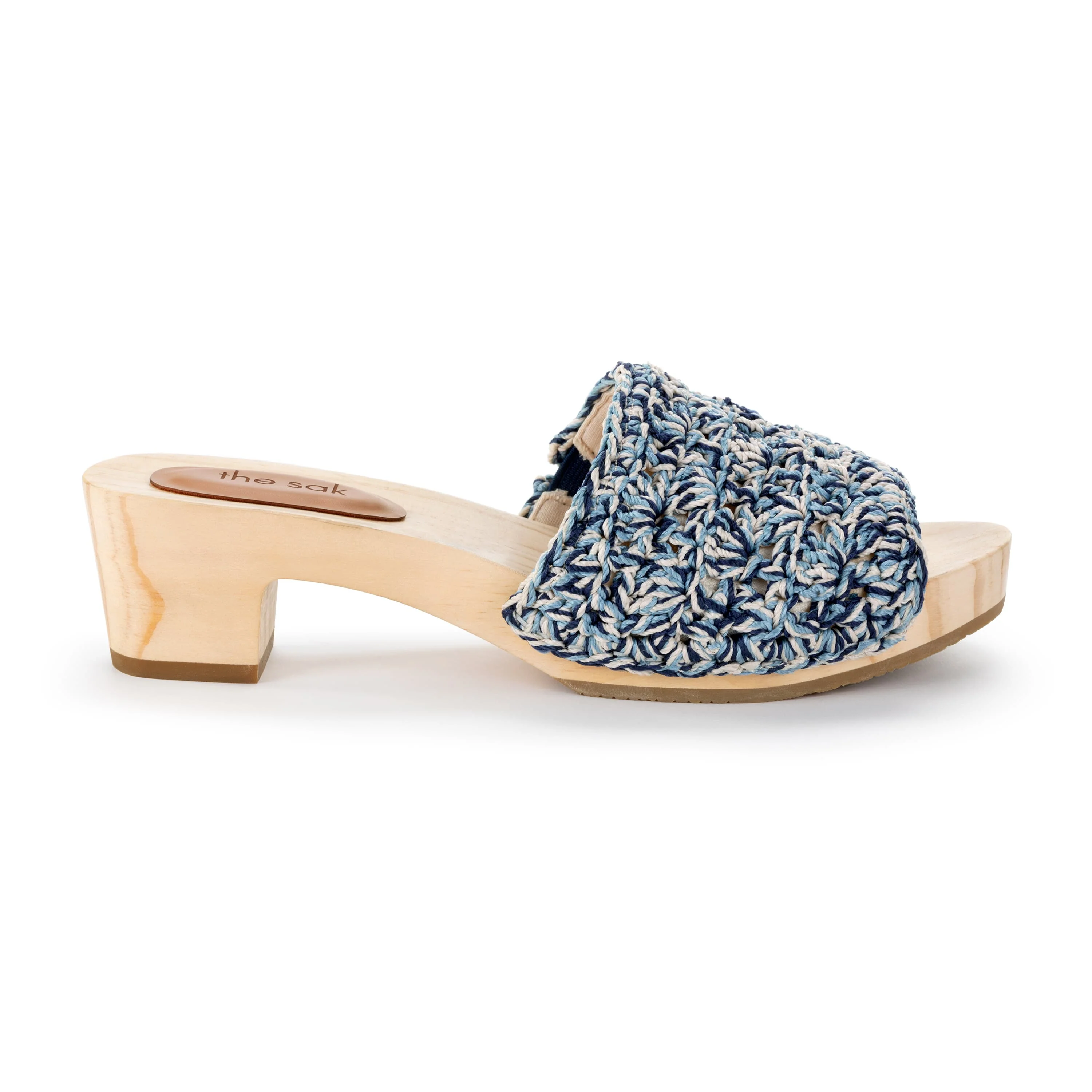 Ella Clog Sandal - Hand Crochet - Blue Static Shell - Image 3