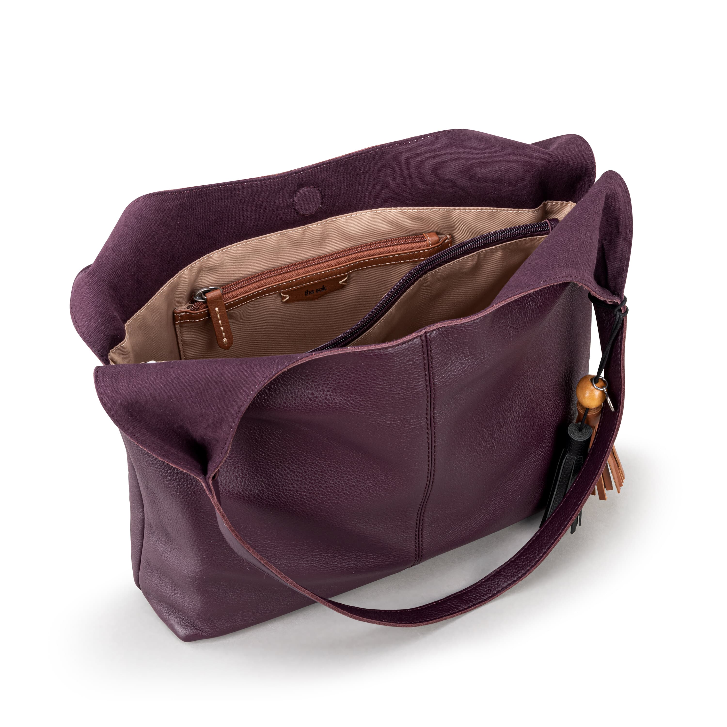 Huntley Hobo - Leather - Aubergine - Image 3