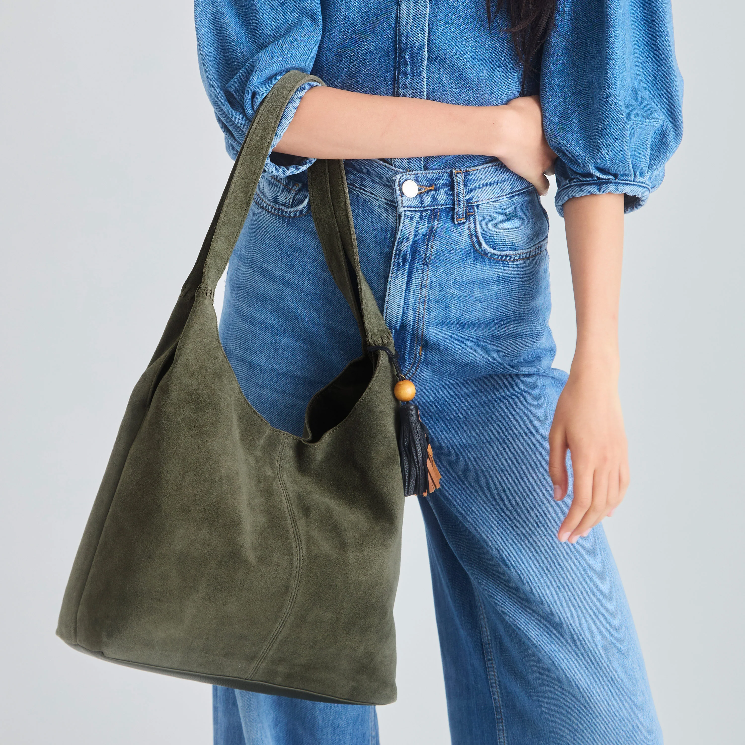 Huntley Hobo - Leather - Moss Suede - Image 2