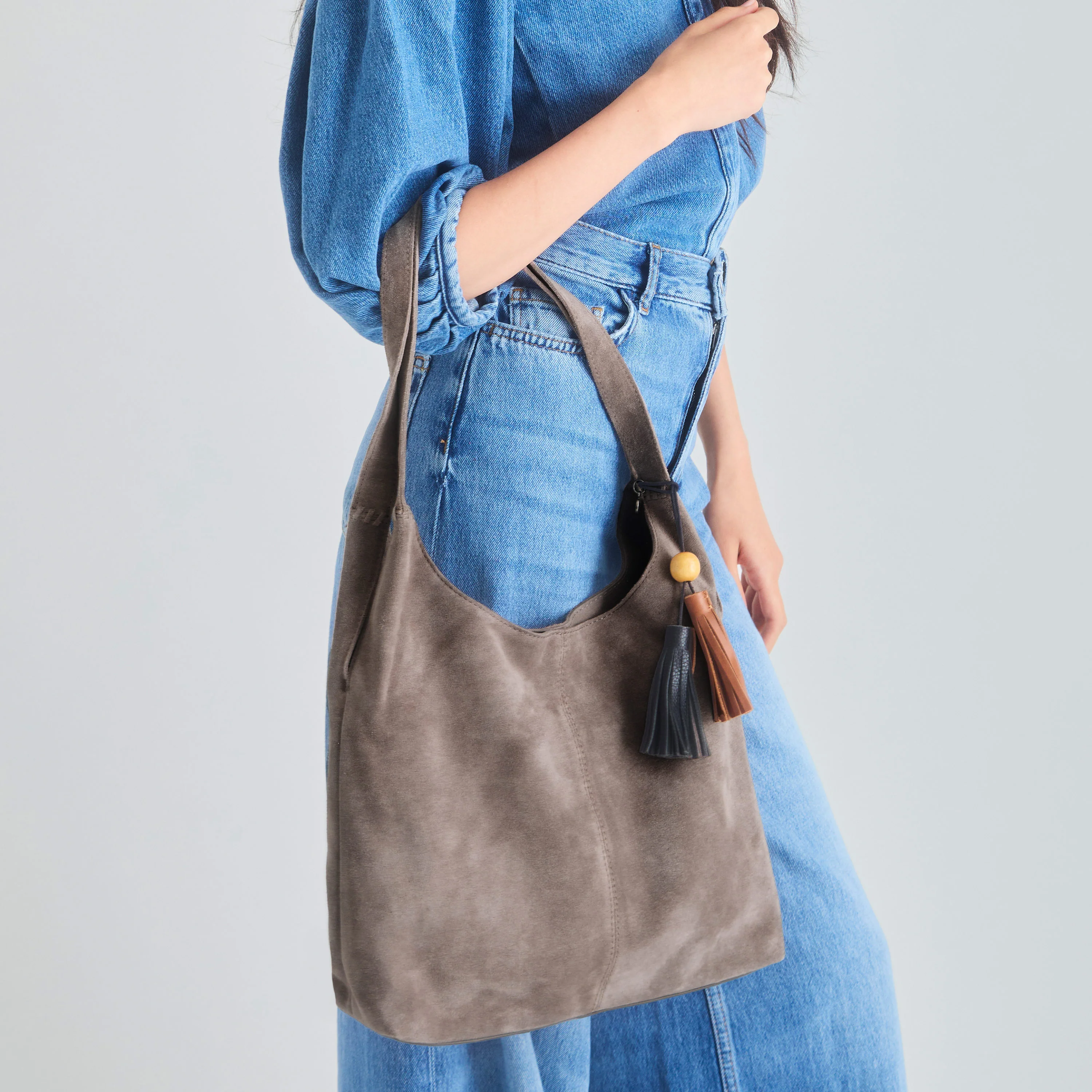 Huntley Hobo - Leather - Mushroom Suede - Image 2