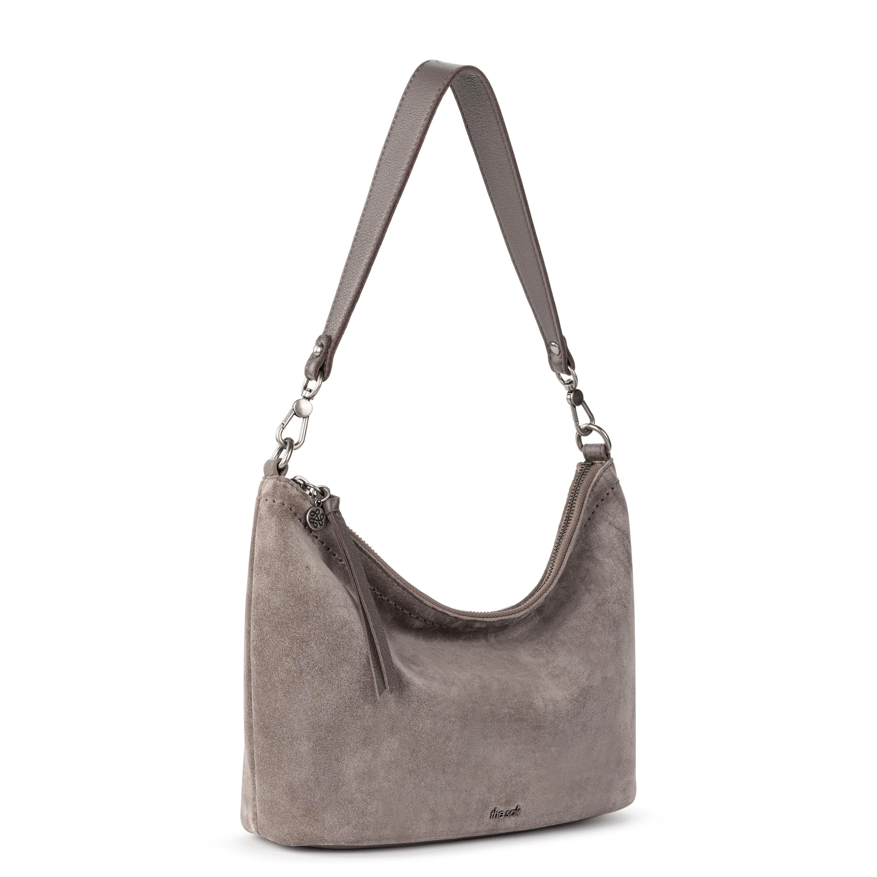 Jasmine Small Hobo - Leather - Mushroom Suede - Image 5