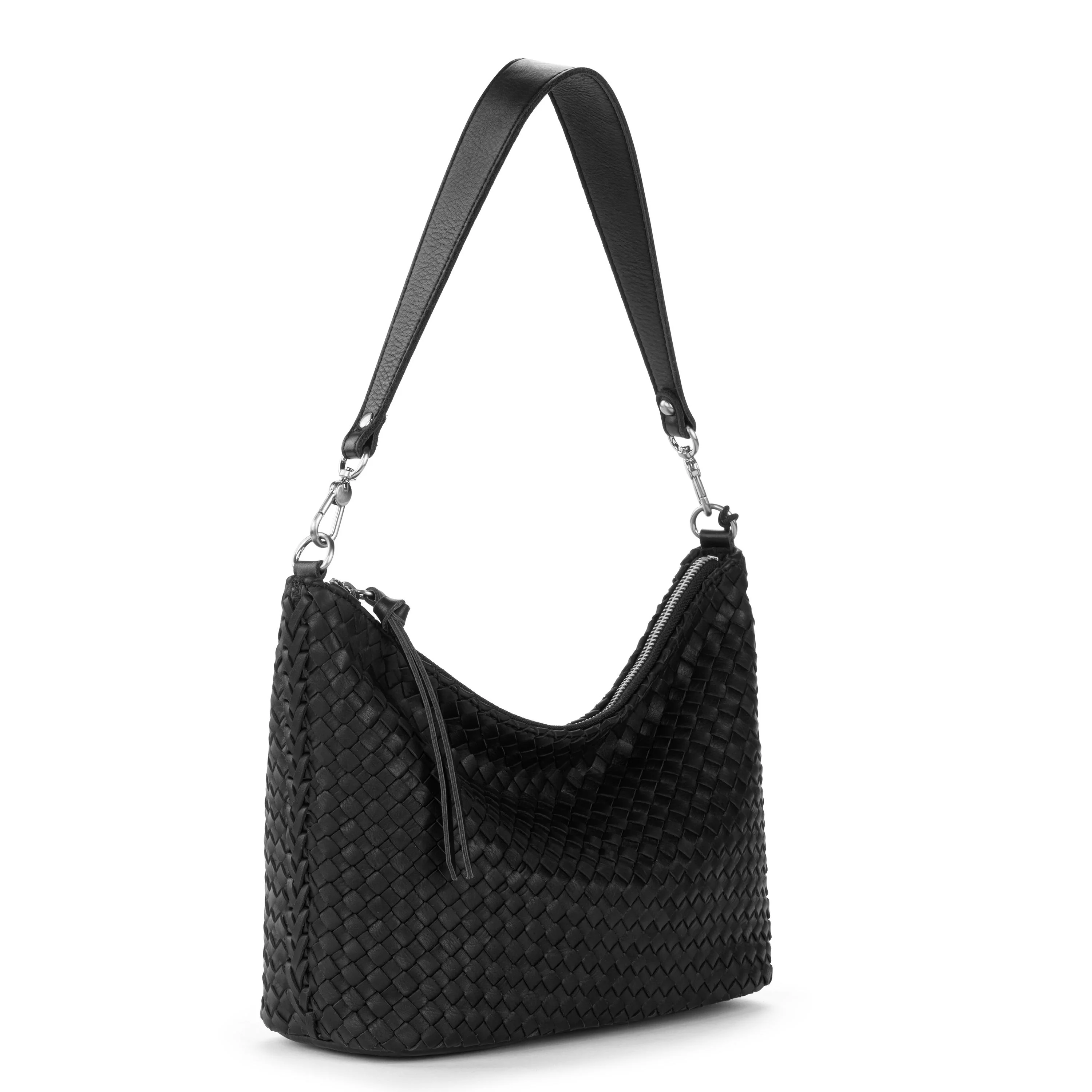 Juniper Small Hobo - Leather - Woven Black - Image 4