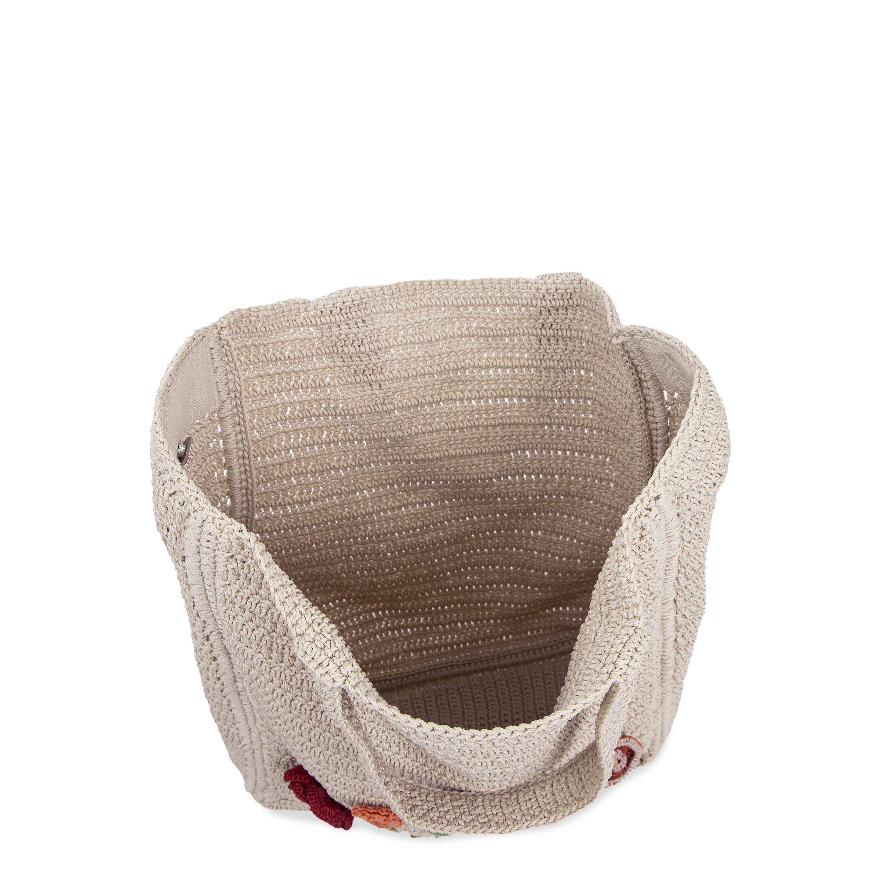 Lanie Market Tote - Hand Crochet - Flower Ecru - Image 4