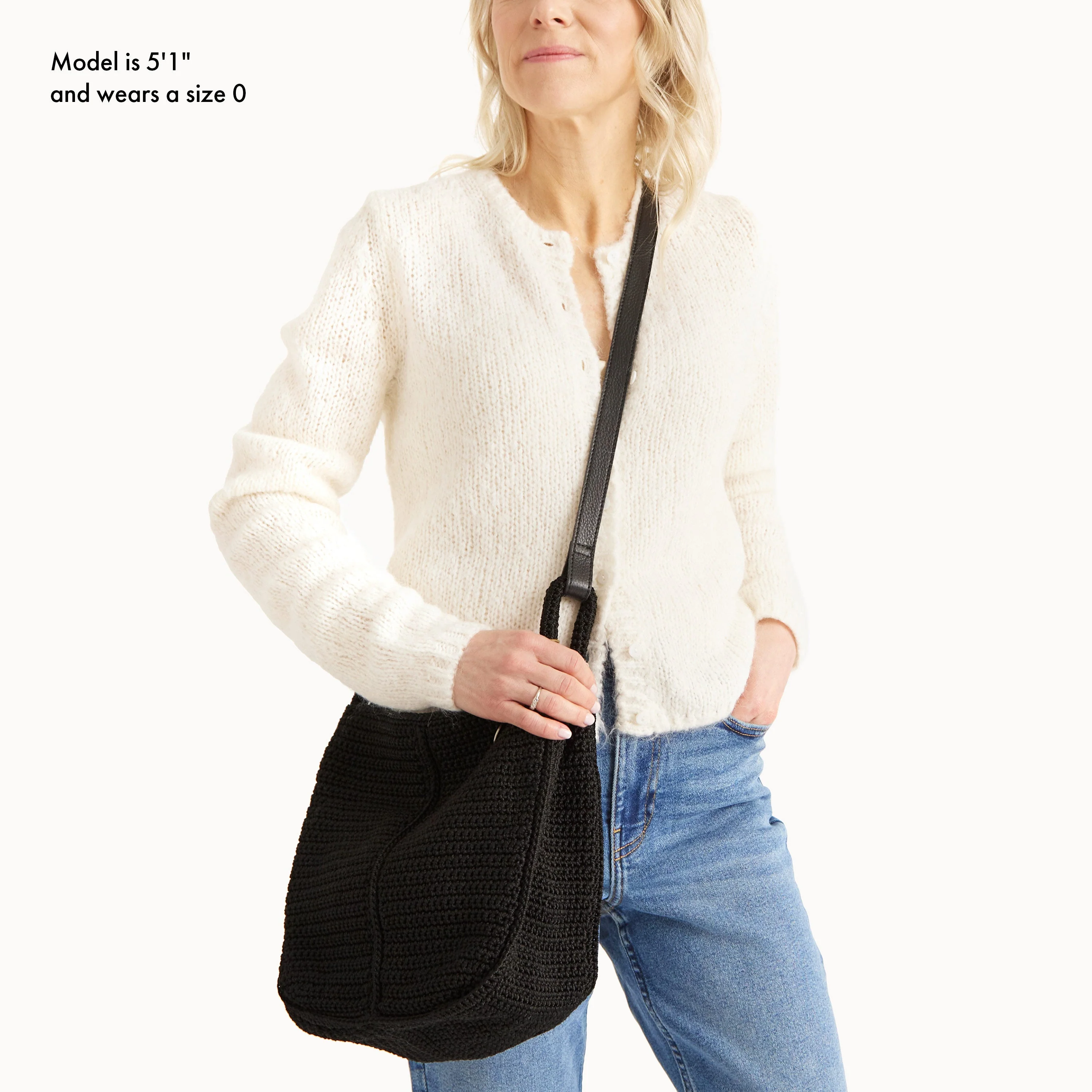 Los Feliz Crossbody - Hand Crochet - Black - Image 7