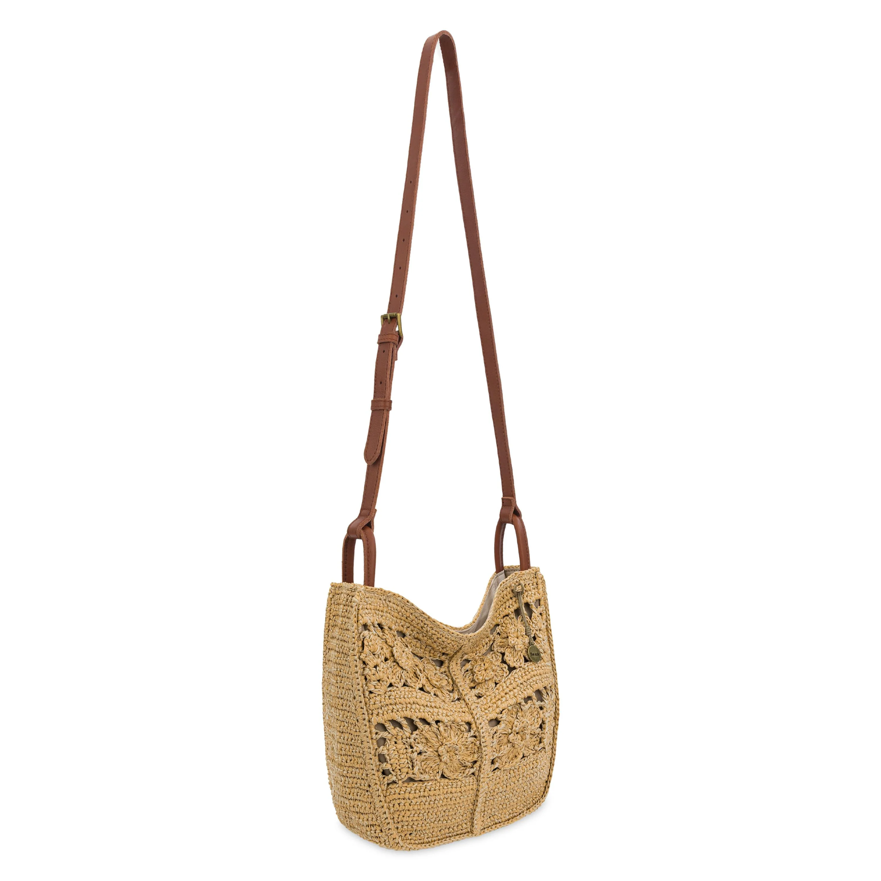 Los Feliz Crossbody - Hand Crochet - Natural Tonal Flower - Image 3