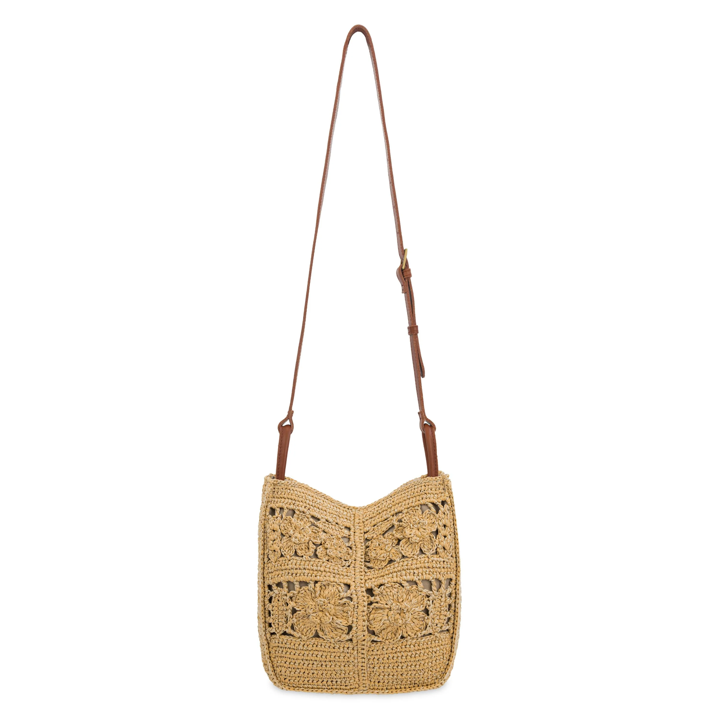 Los Feliz Crossbody - Hand Crochet - Natural Tonal Flower - Image 5