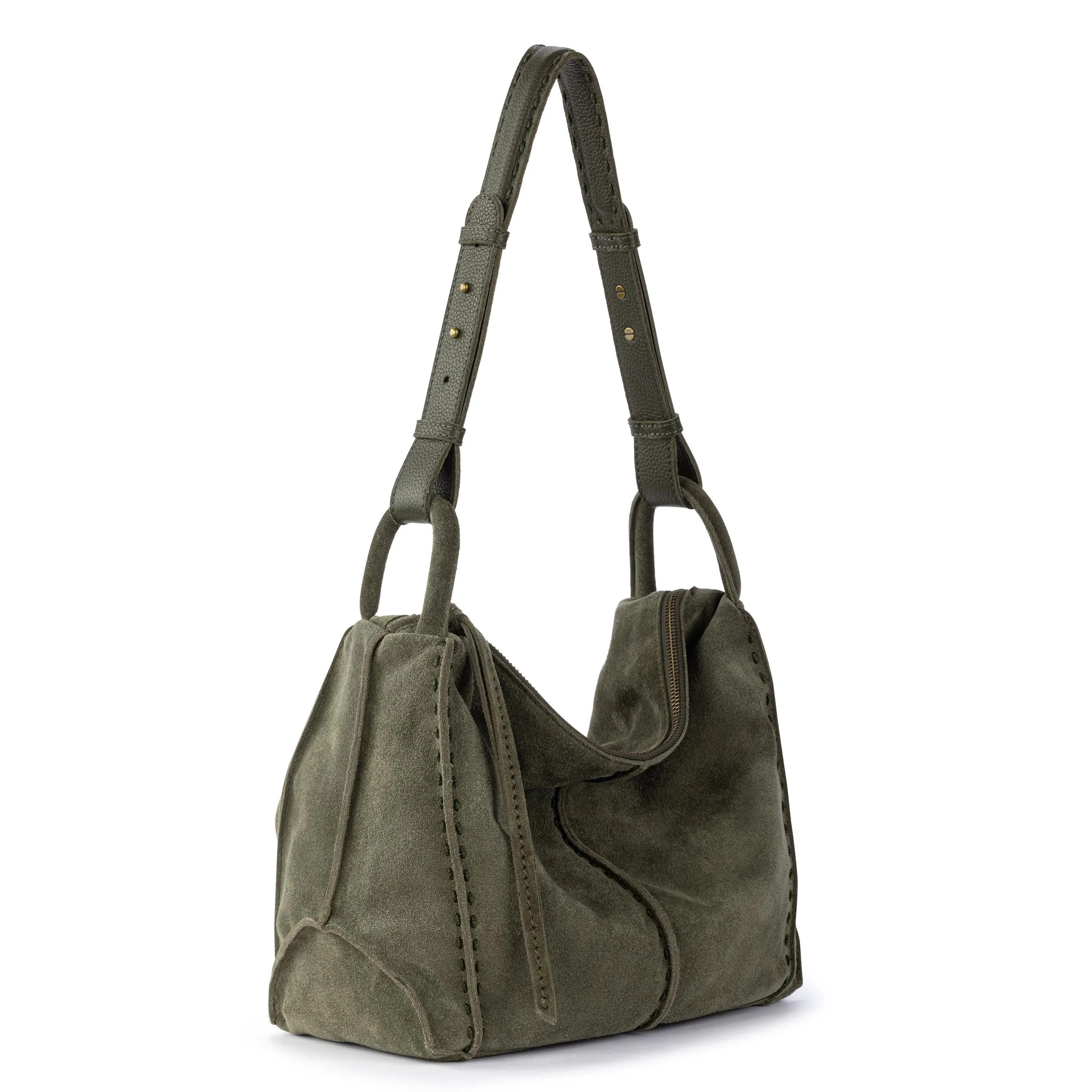Los Feliz Hobo - Leather - Moss Suede - Image 3