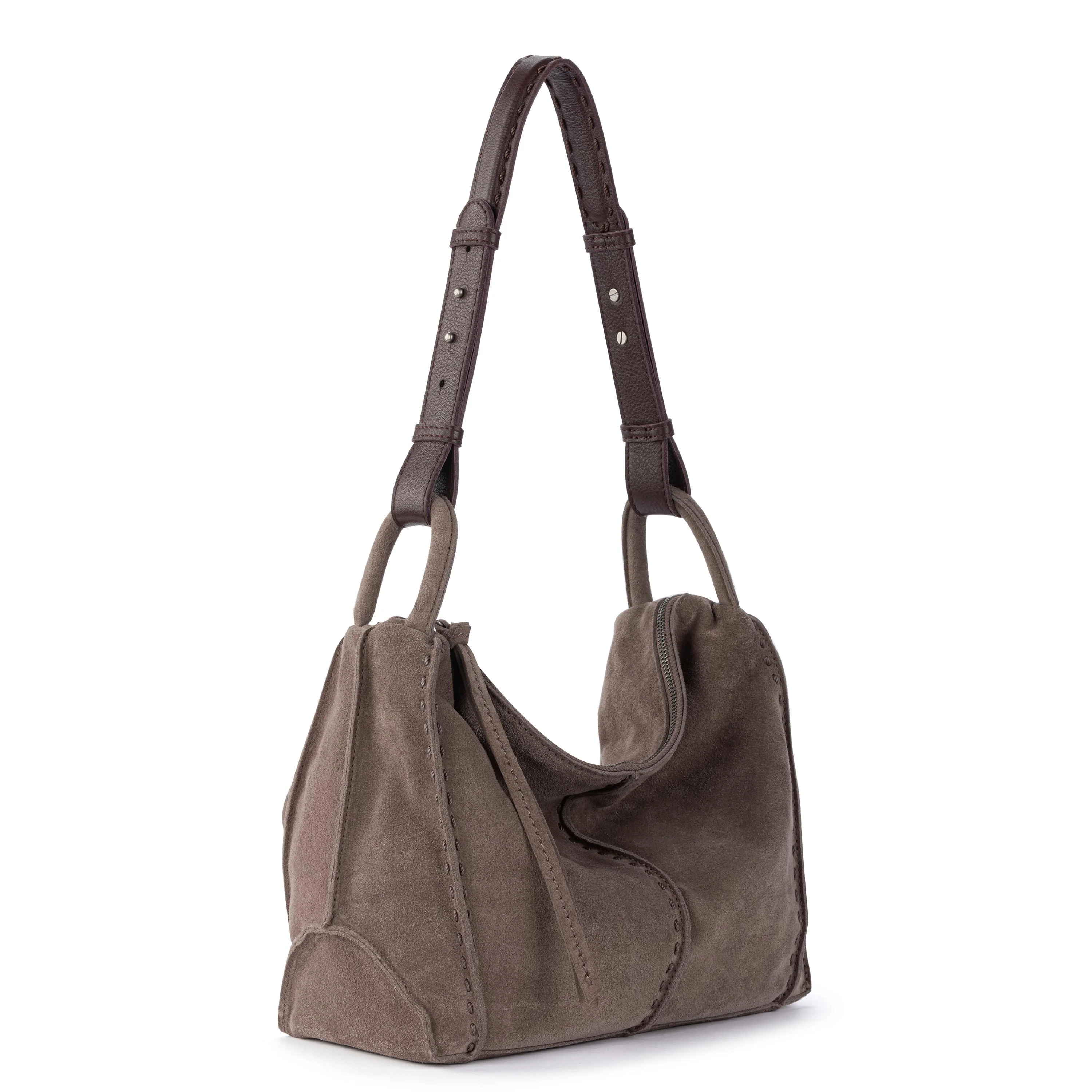 Los Feliz Hobo - Leather - Mushroom Suede - Image 3