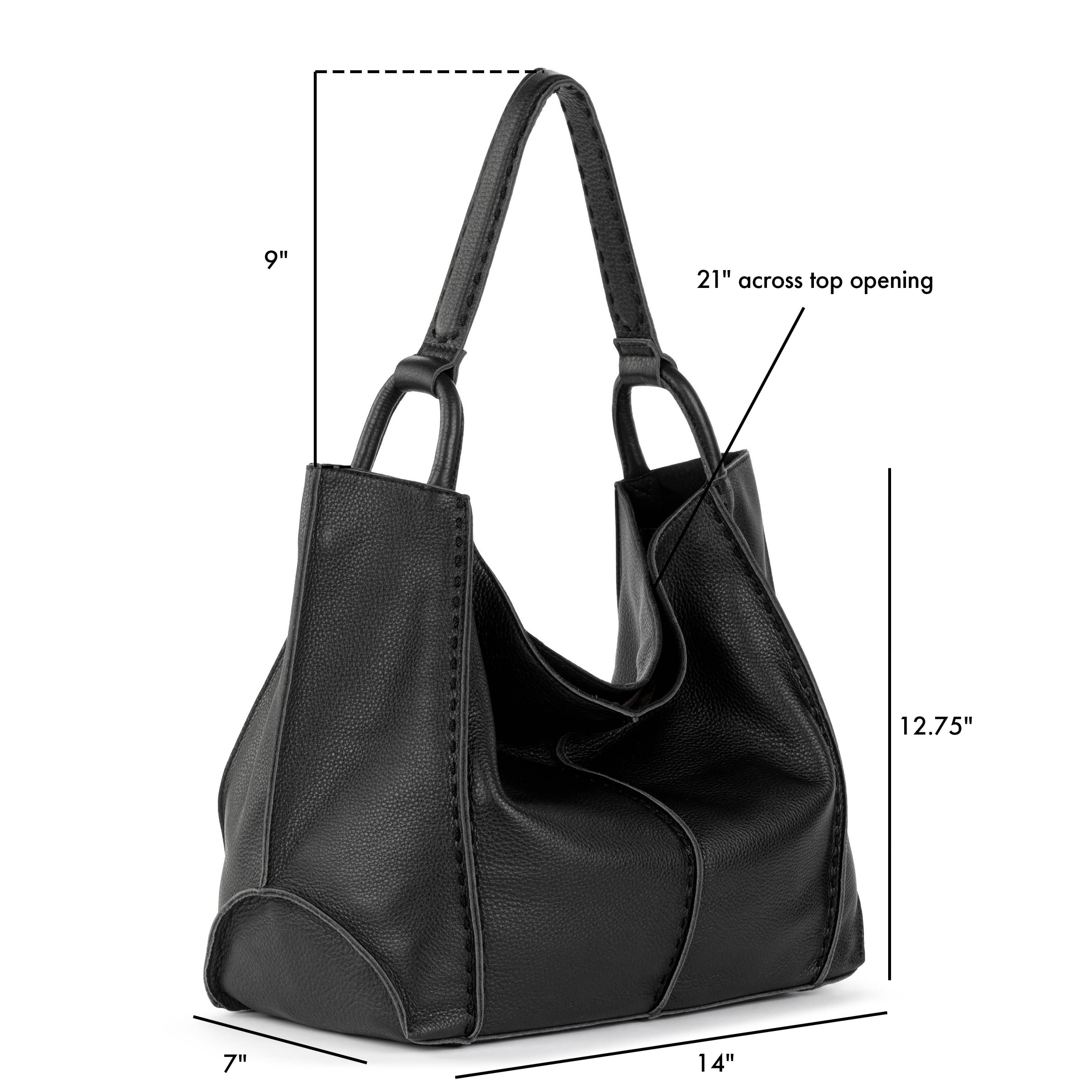 Los Feliz Large Tote - Leather - Black Pebble - Image 6