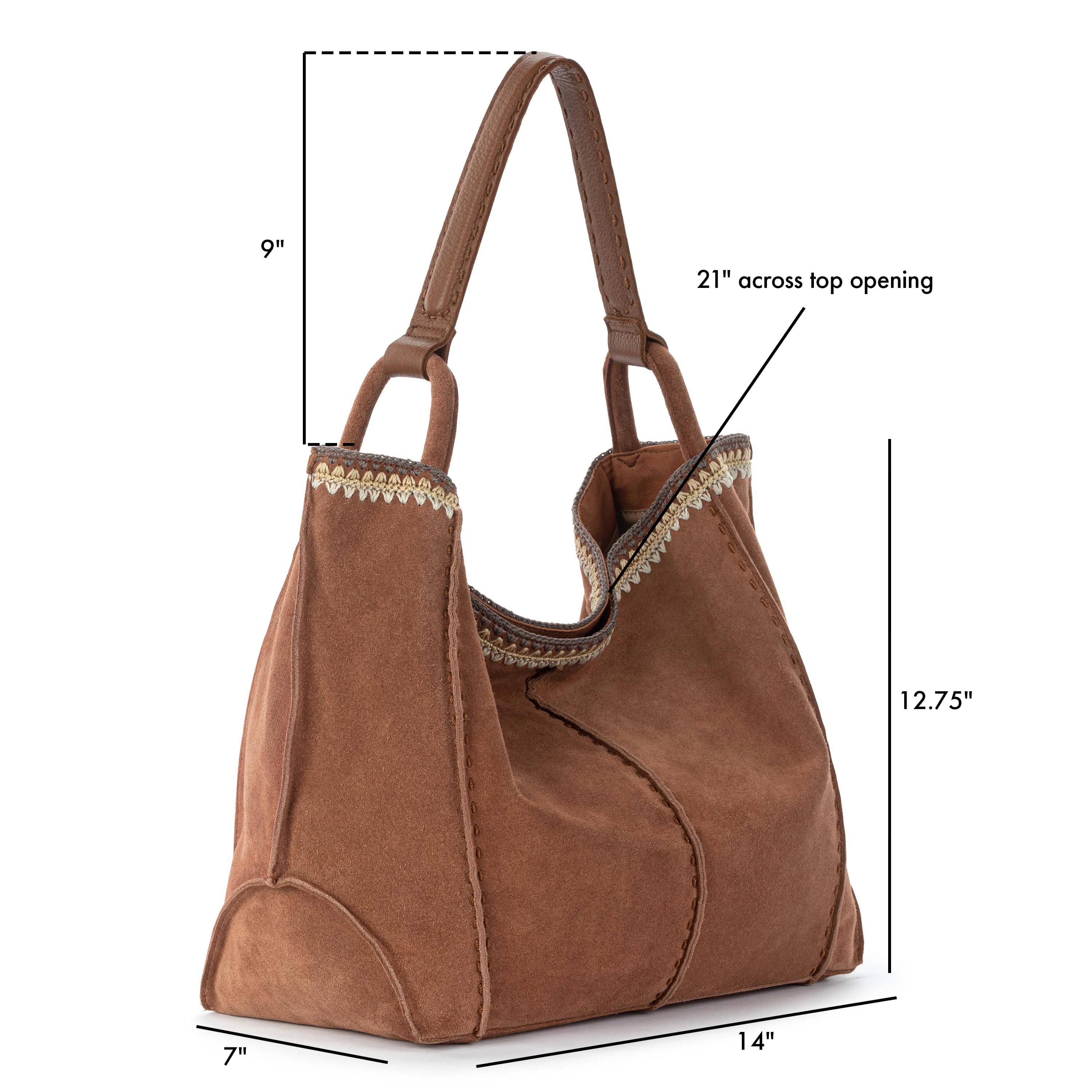 Los Feliz Large Tote - Leather - Tobacco Suede Blanket Stitch - Image 6