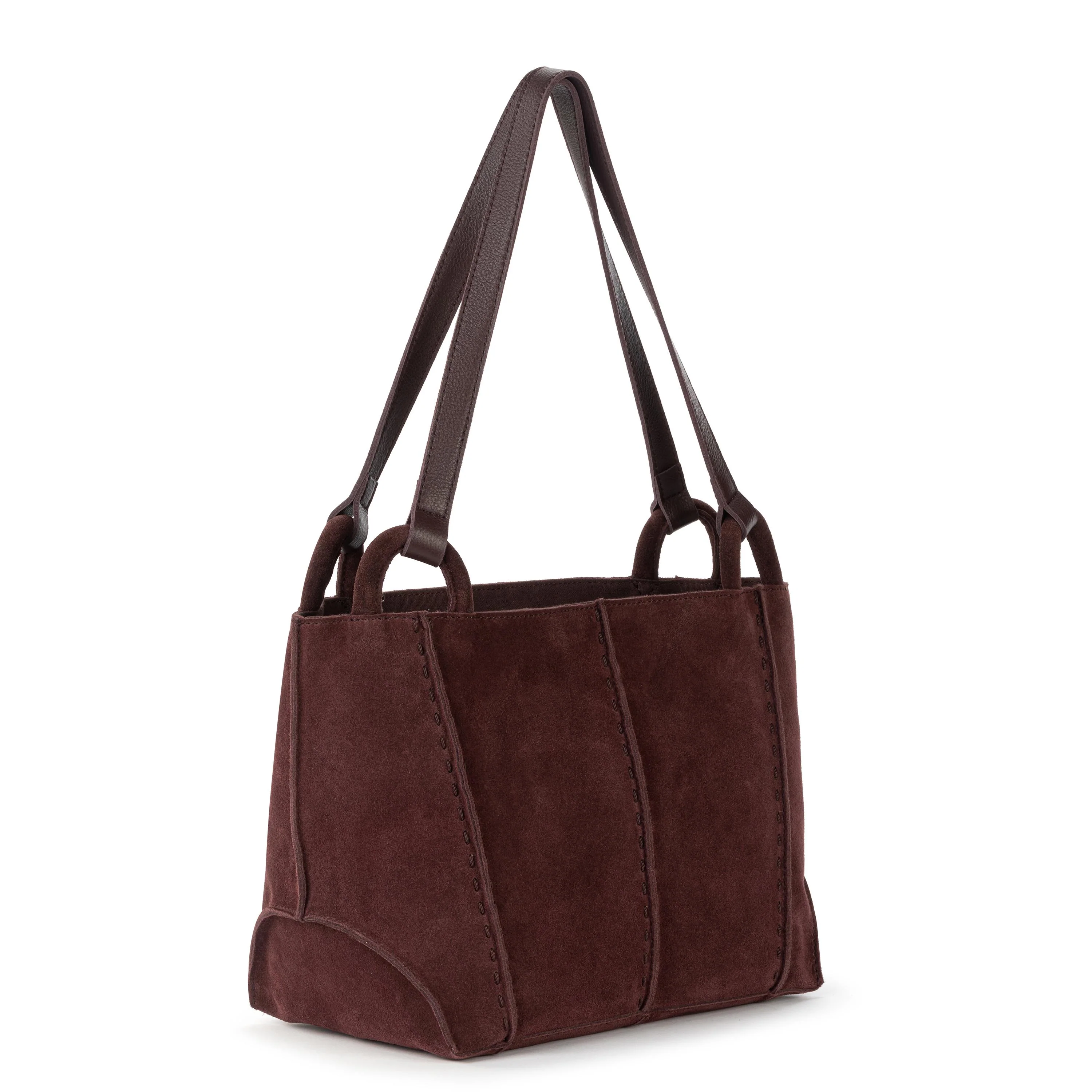 Los Feliz Satchel - Leather - Mahogany Suede - Image 3