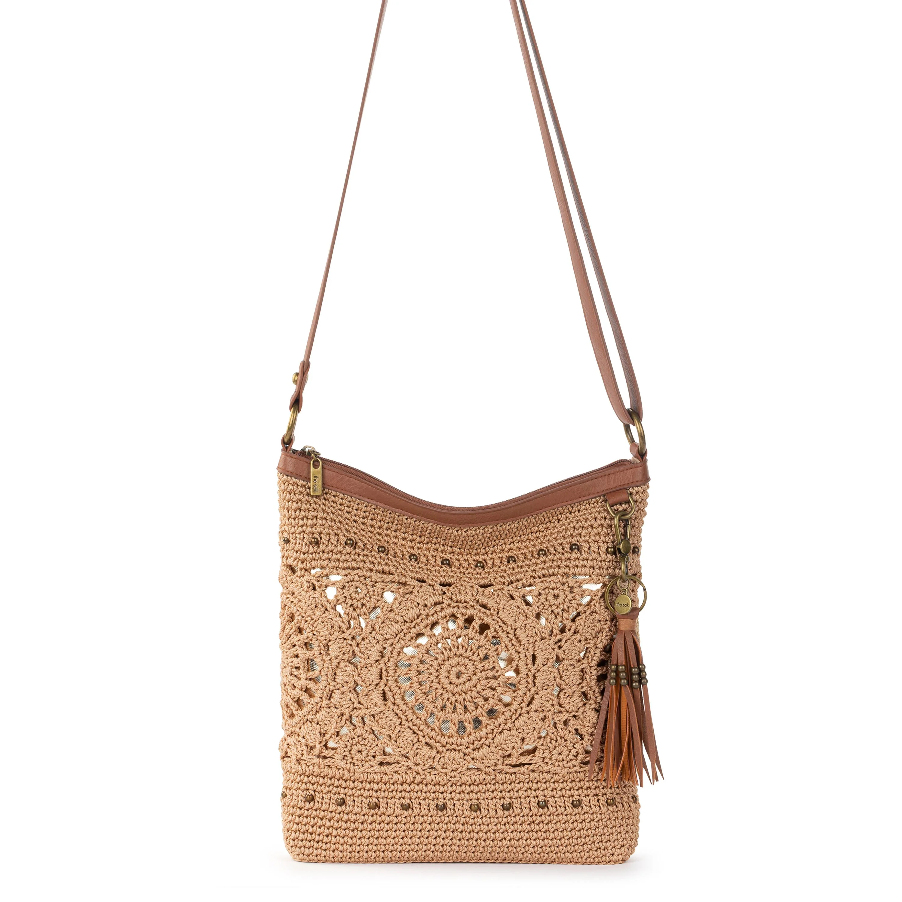 Lucia Crossbody - Hand Crochet - Bamboo Medallion - Image 3