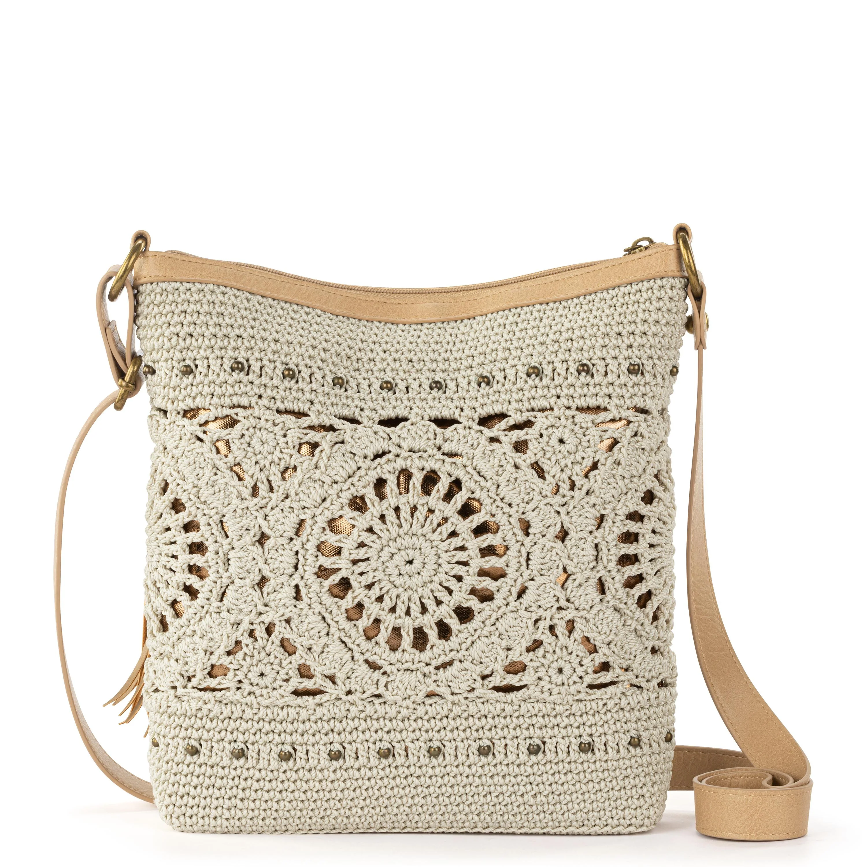 Lucia Crossbody - Hand Crochet - Natural Medallion - Image 7
