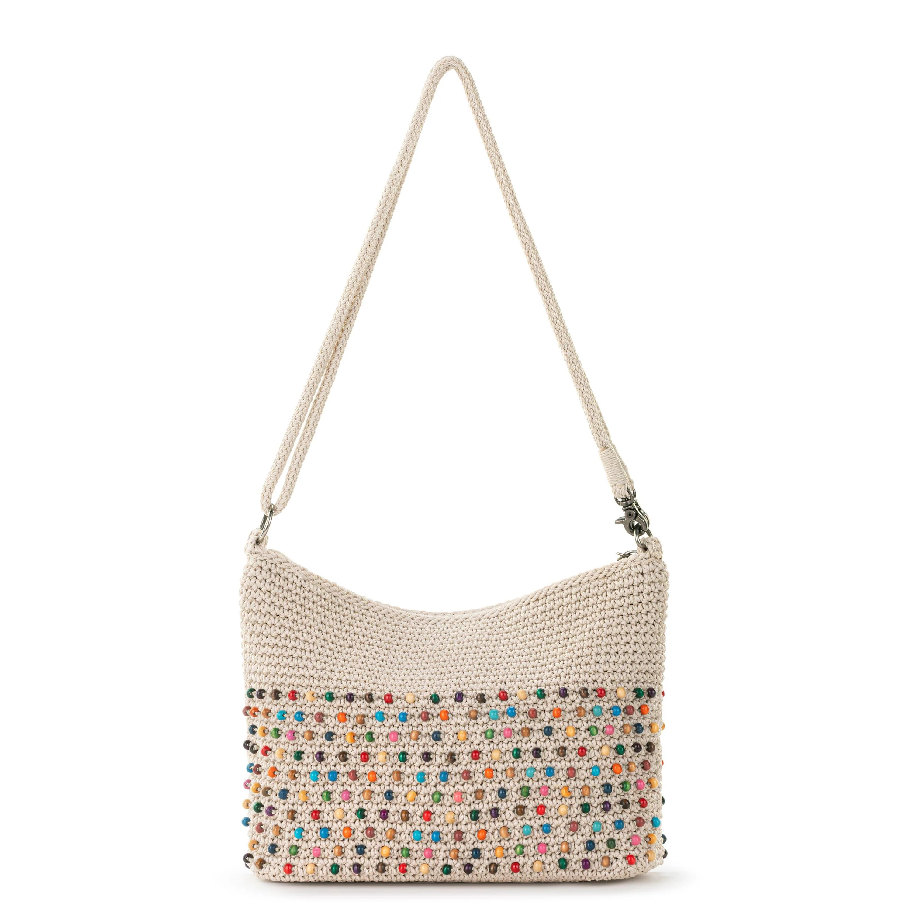 Lumi Crossbody - Hand Crochet - Ecru Multi Beads - Image 5