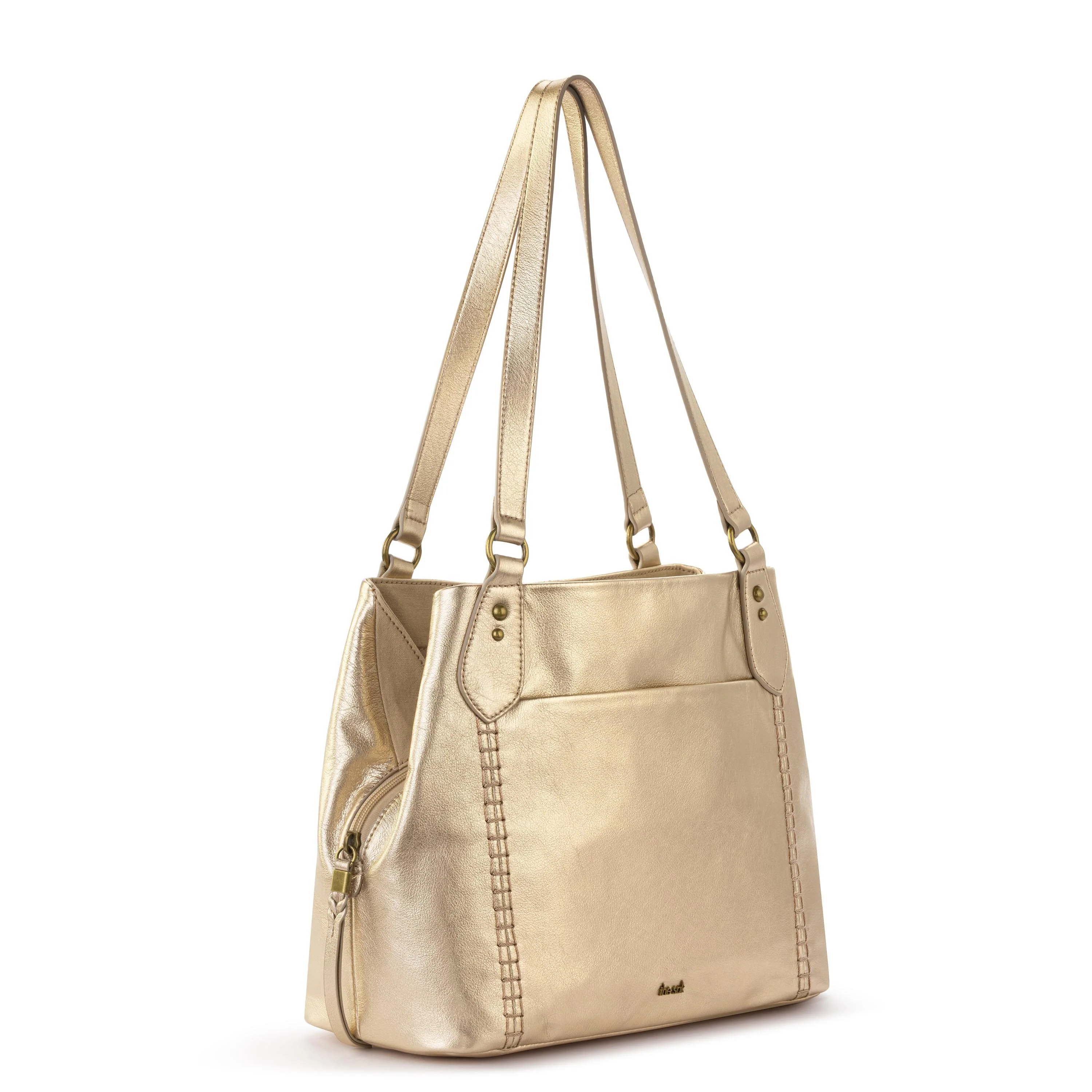 Melrose Satchel - Leather - Light Gold - Image 2