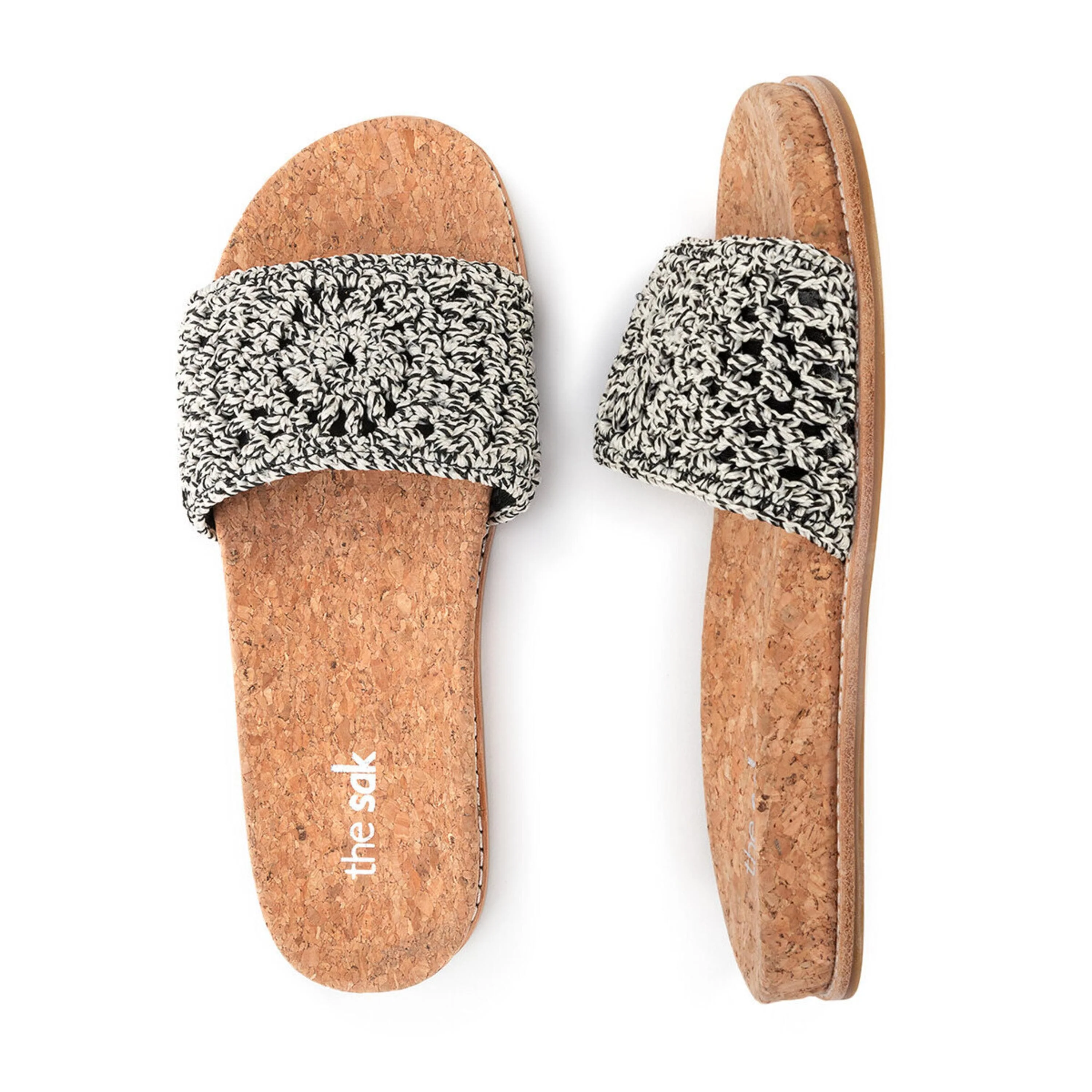 Mendocino Slide Sandal - Hand Crochet - Moonlight Static Medallion - Image 4