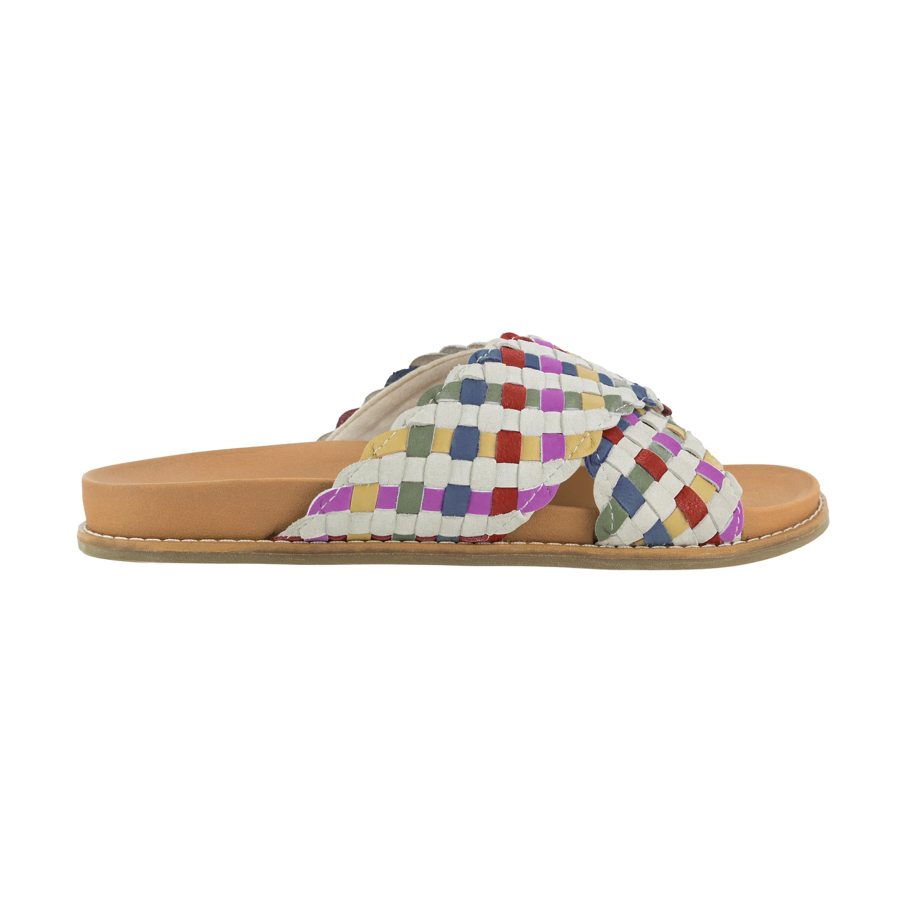 Penelope Sandal - Leather - Woven Stone Multi - Image 3