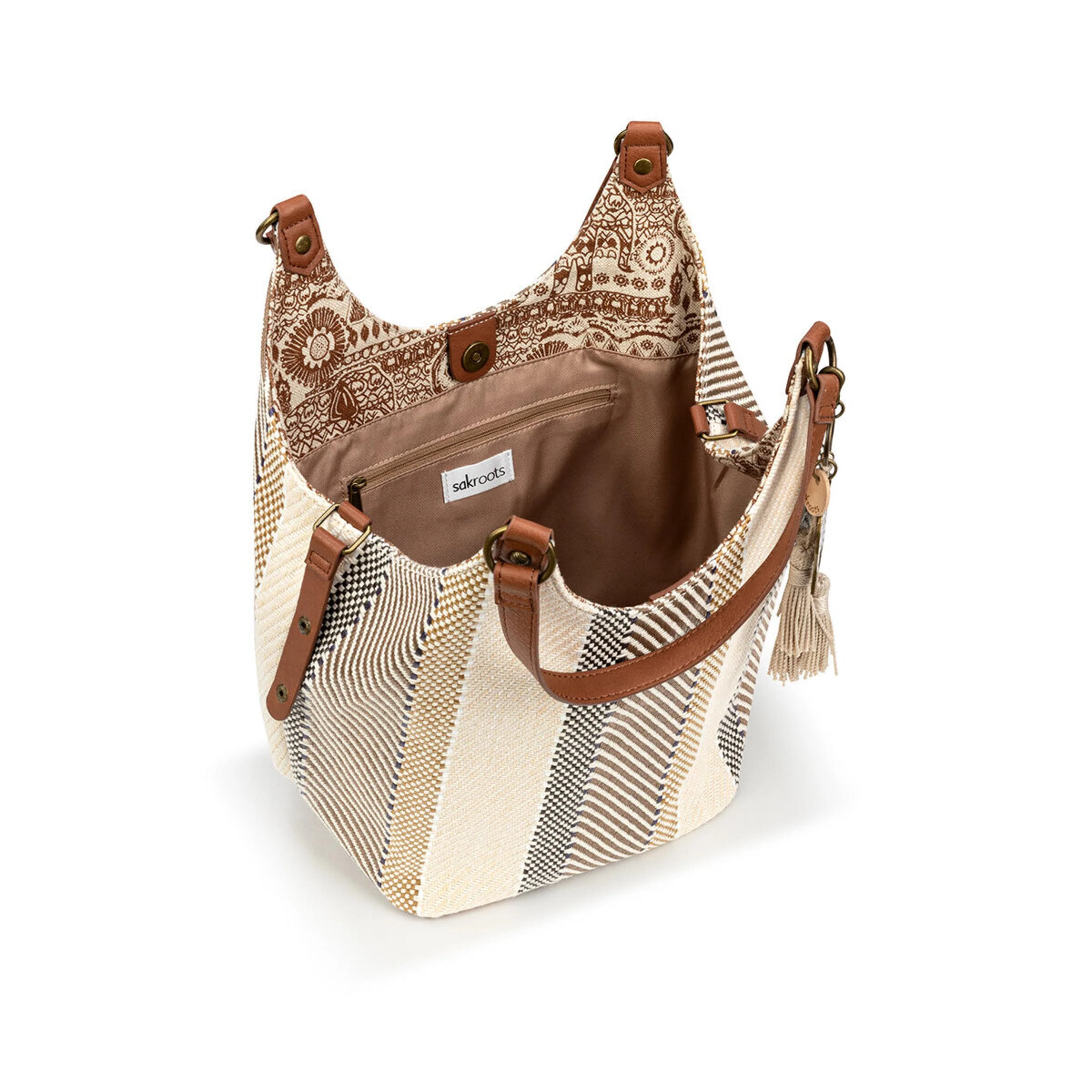 Roma Shopper - Straw - Tobacco Batik World Woven - Image 3