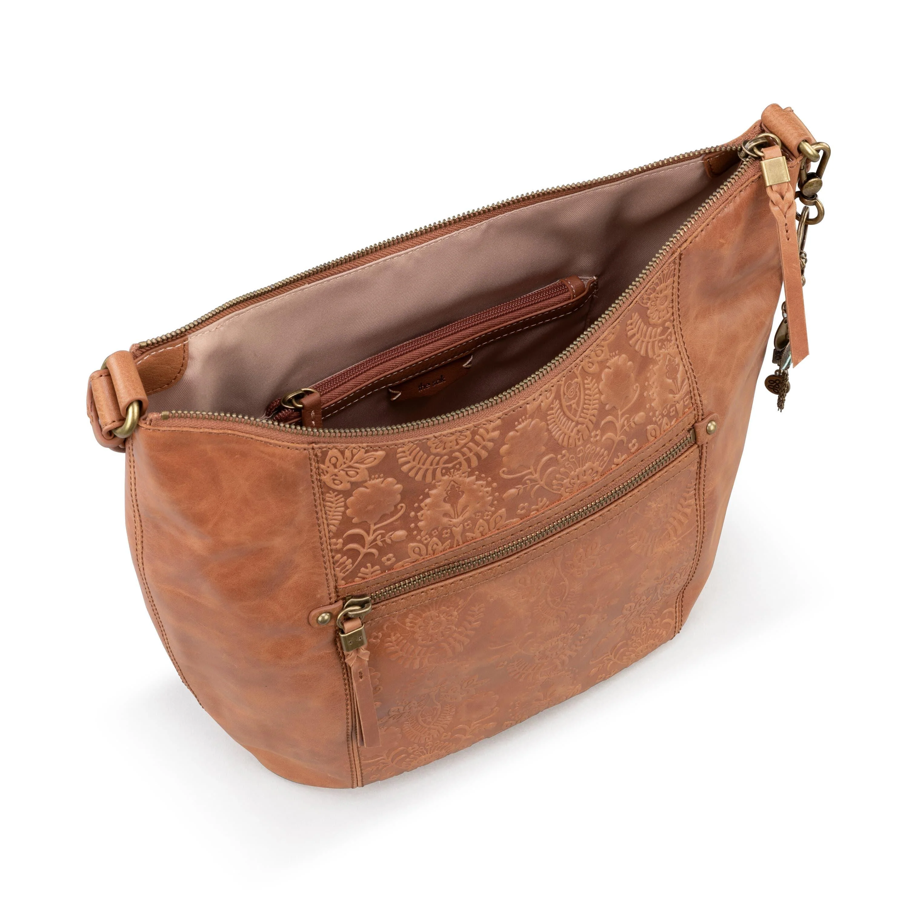 Sequoia Hobo - Leather - Tobacco Floral Embossed - Image 4