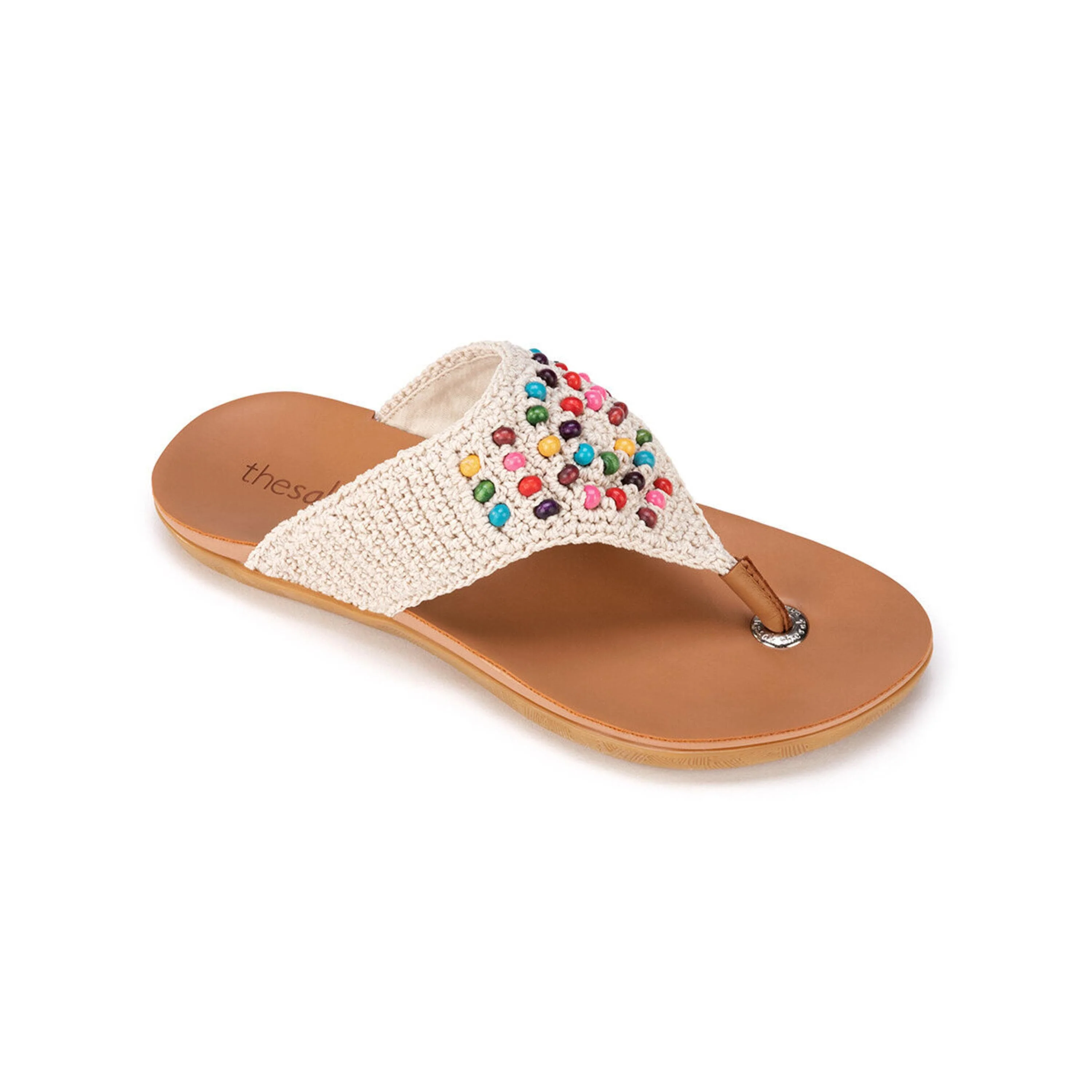 Shana Sandal - Hand Crochet - Ecru Multi Beads - Image 2