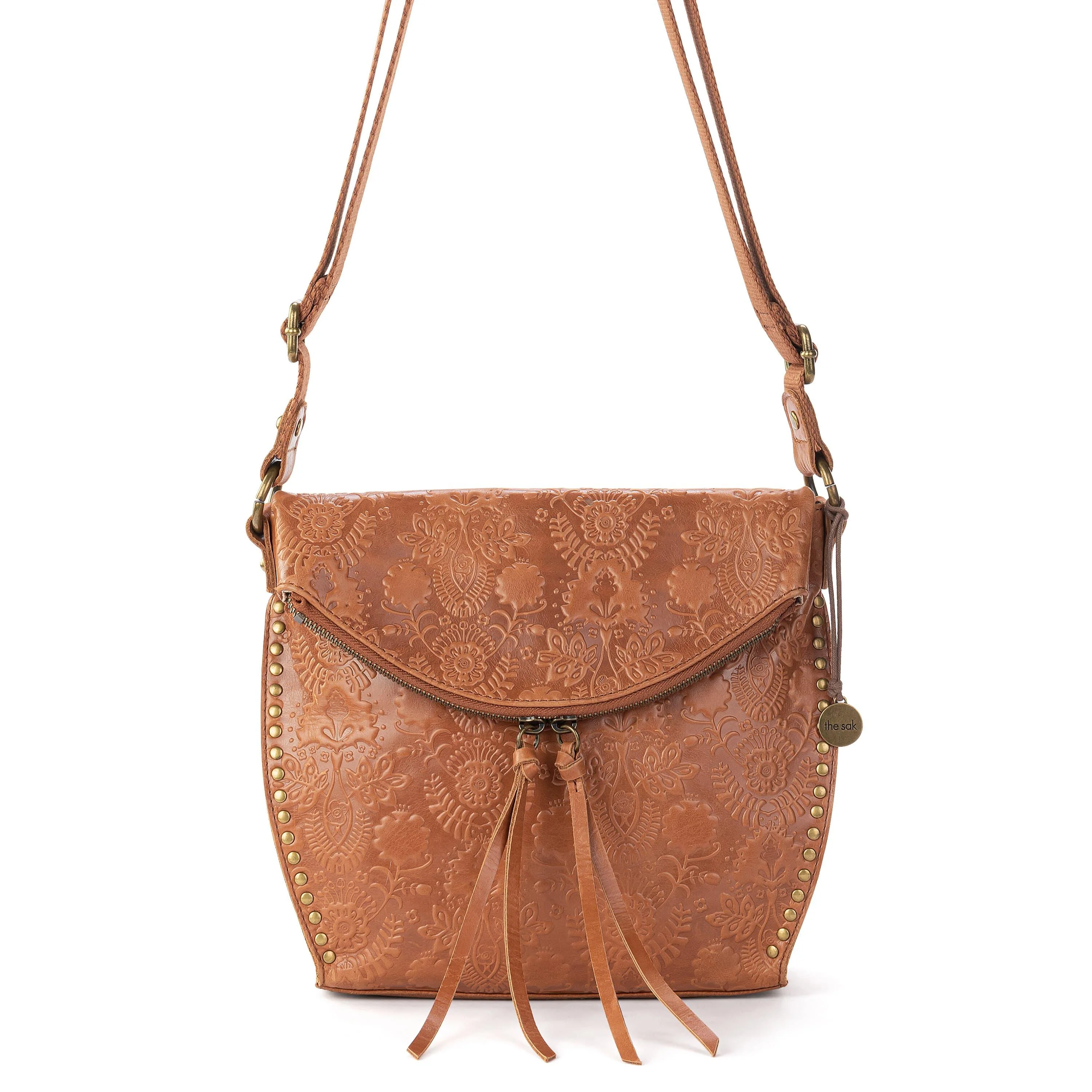 Silverlake Flap Crossbody - Leather - Tobacco Floral Embossed - Image 3