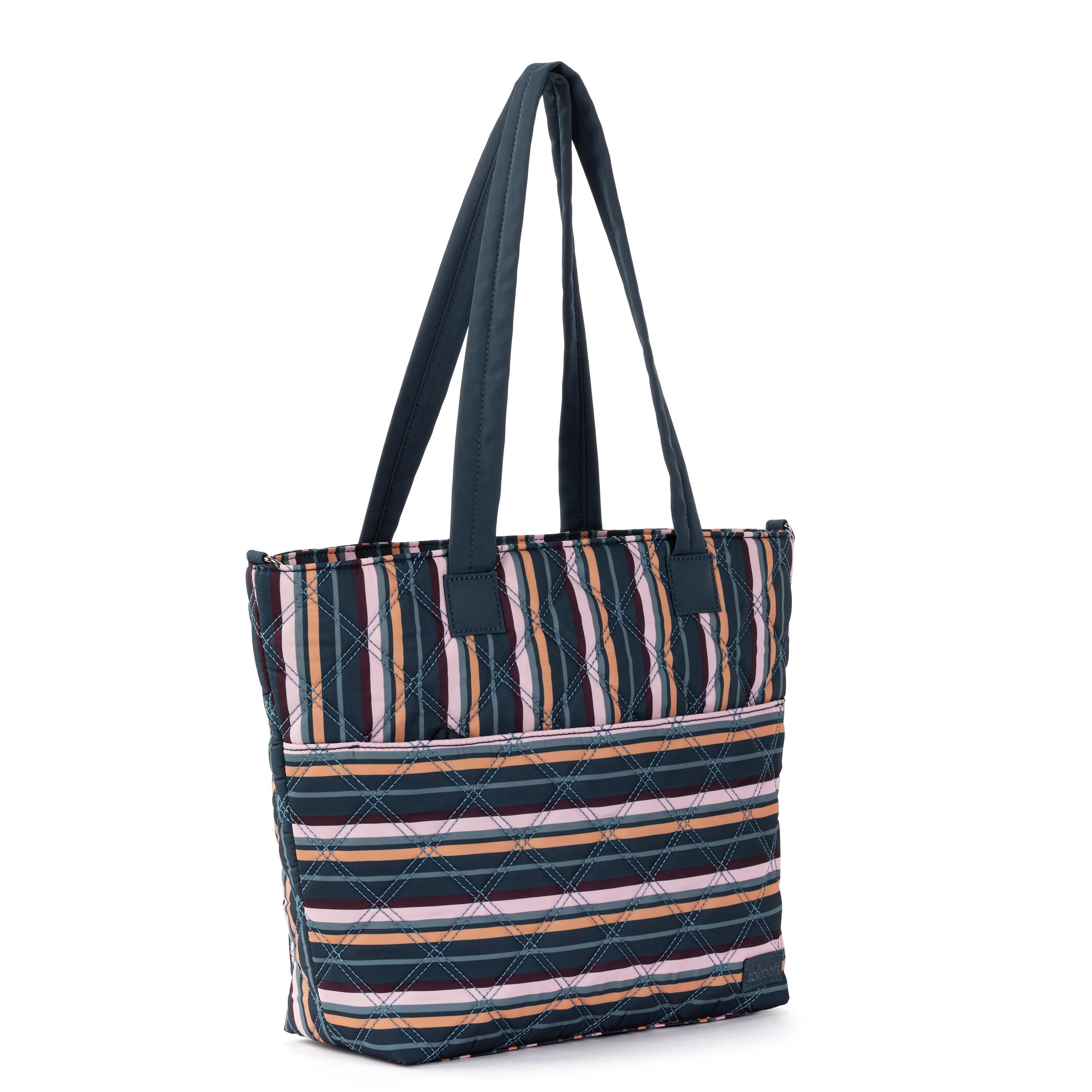 Willow Shoulder Tote - EcoTwill - Vibrant Multi Diamond Quilted - Image 2