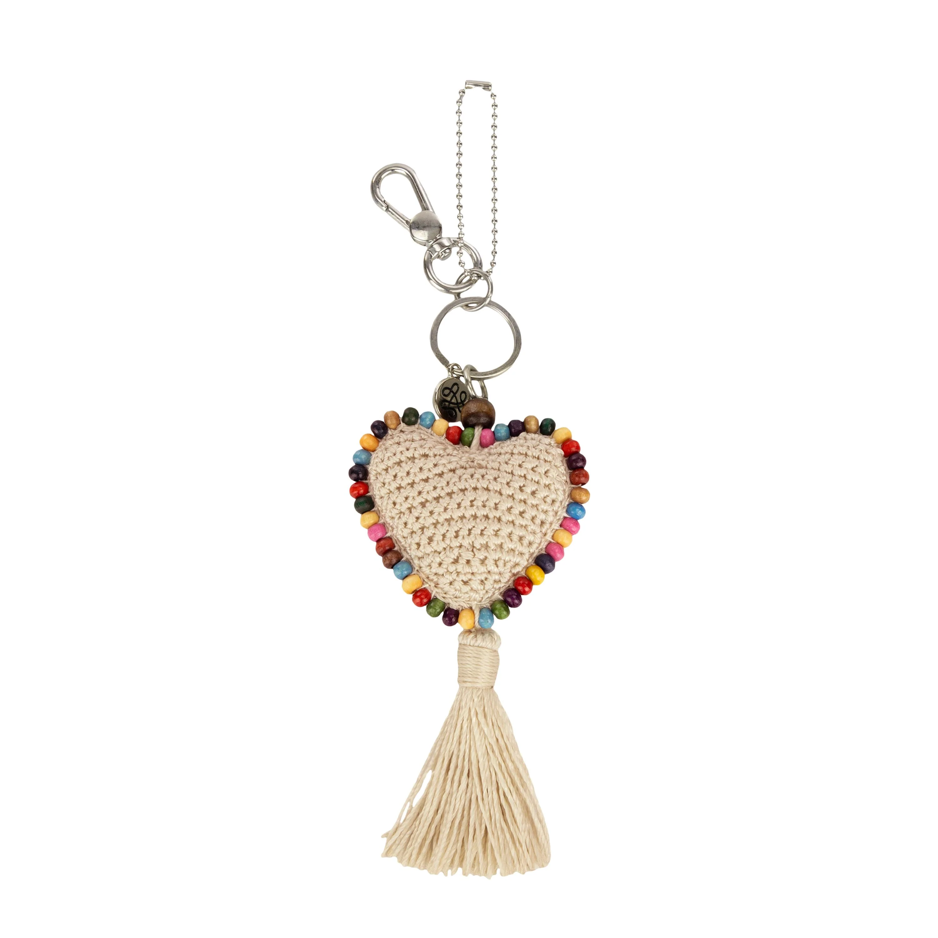 Yarnicharmz Dangle - Hand Crochet - Natural Heart - Image 2